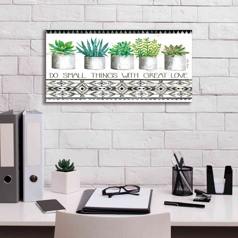 Image of 'Do Small Things Succulents' by Cindy Jacobs, Canvas Wall Art,24 x 12