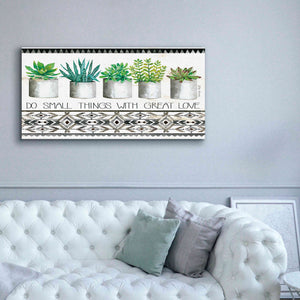 'Do Small Things Succulents' by Cindy Jacobs, Canvas Wall Art,60 x 30
