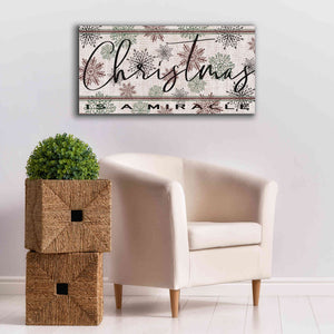 'Christmas is a Miracle' by Cindy Jacobs, Canvas Wall Art,40 x 20