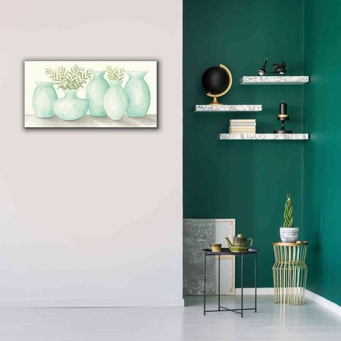 Image of 'Mint Vases' by Cindy Jacobs, Canvas Wall Art,40 x 20