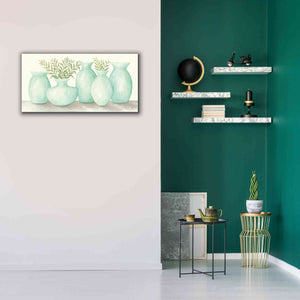 'Mint Vases' by Cindy Jacobs, Canvas Wall Art,40 x 20