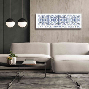 'Grateful, Thankful, Blessed Pattern' by Cindy Jacobs, Canvas Wall Art,60 x 20