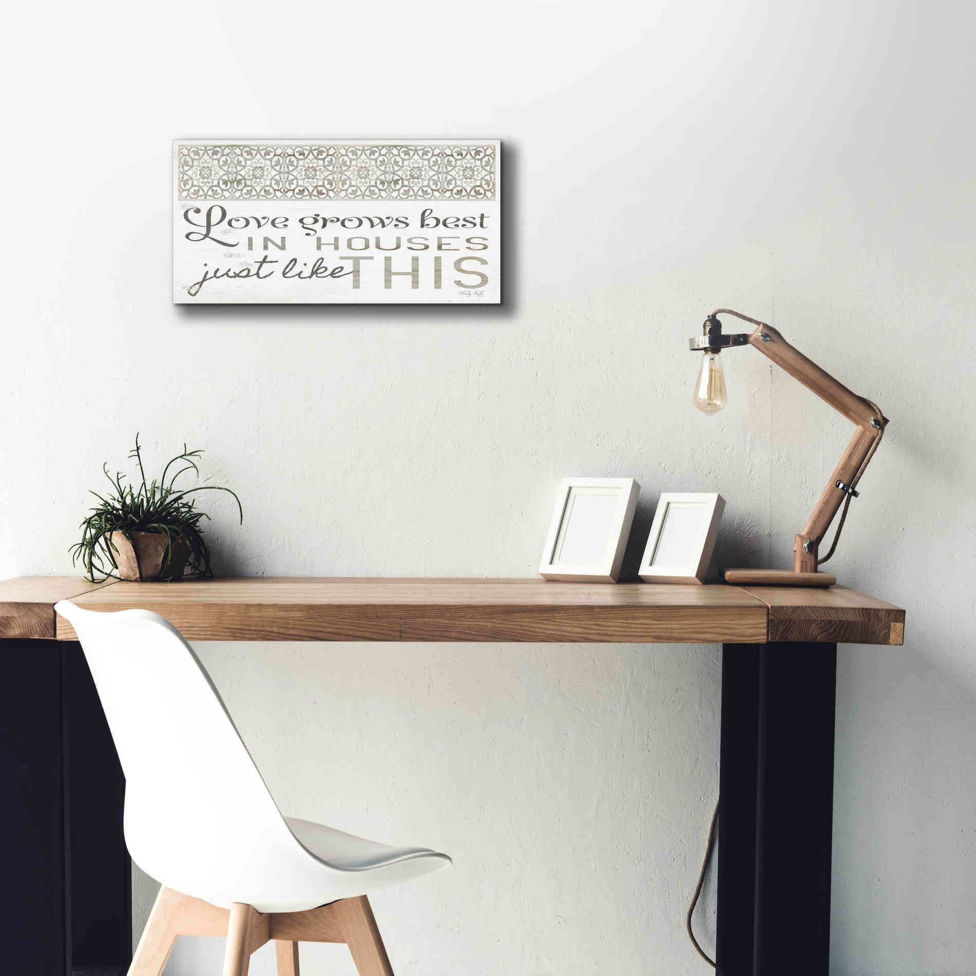 'Love Grows Best' by Cindy Jacobs, Canvas Wall Art,24 x 12