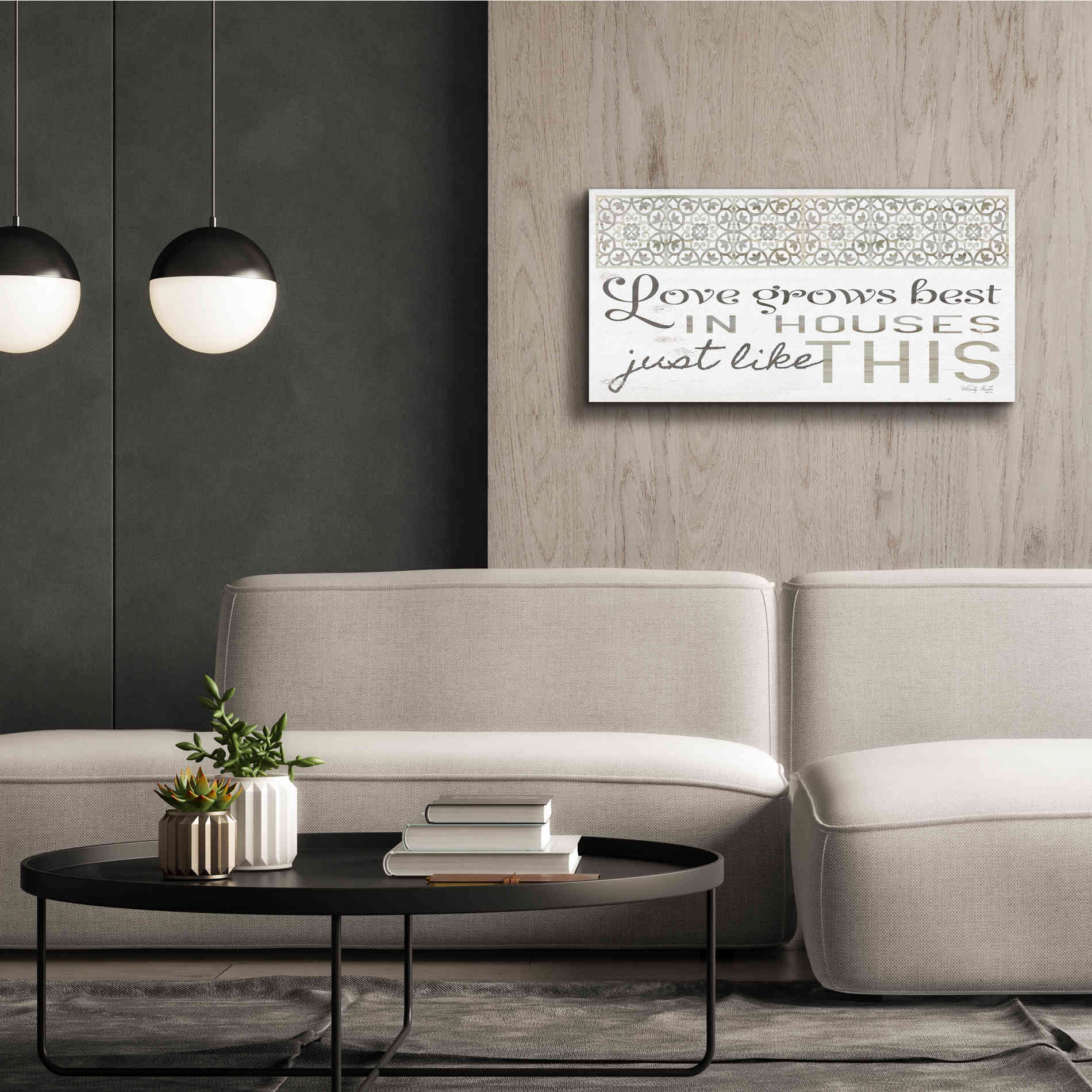 'Love Grows Best' by Cindy Jacobs, Canvas Wall Art,40 x 20