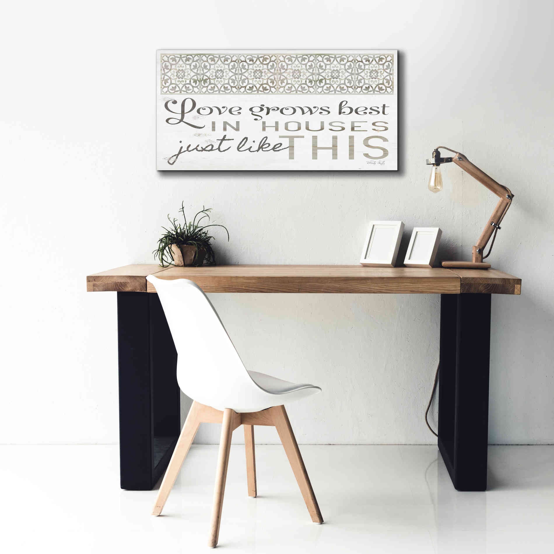 'Love Grows Best' by Cindy Jacobs, Canvas Wall Art,40 x 20