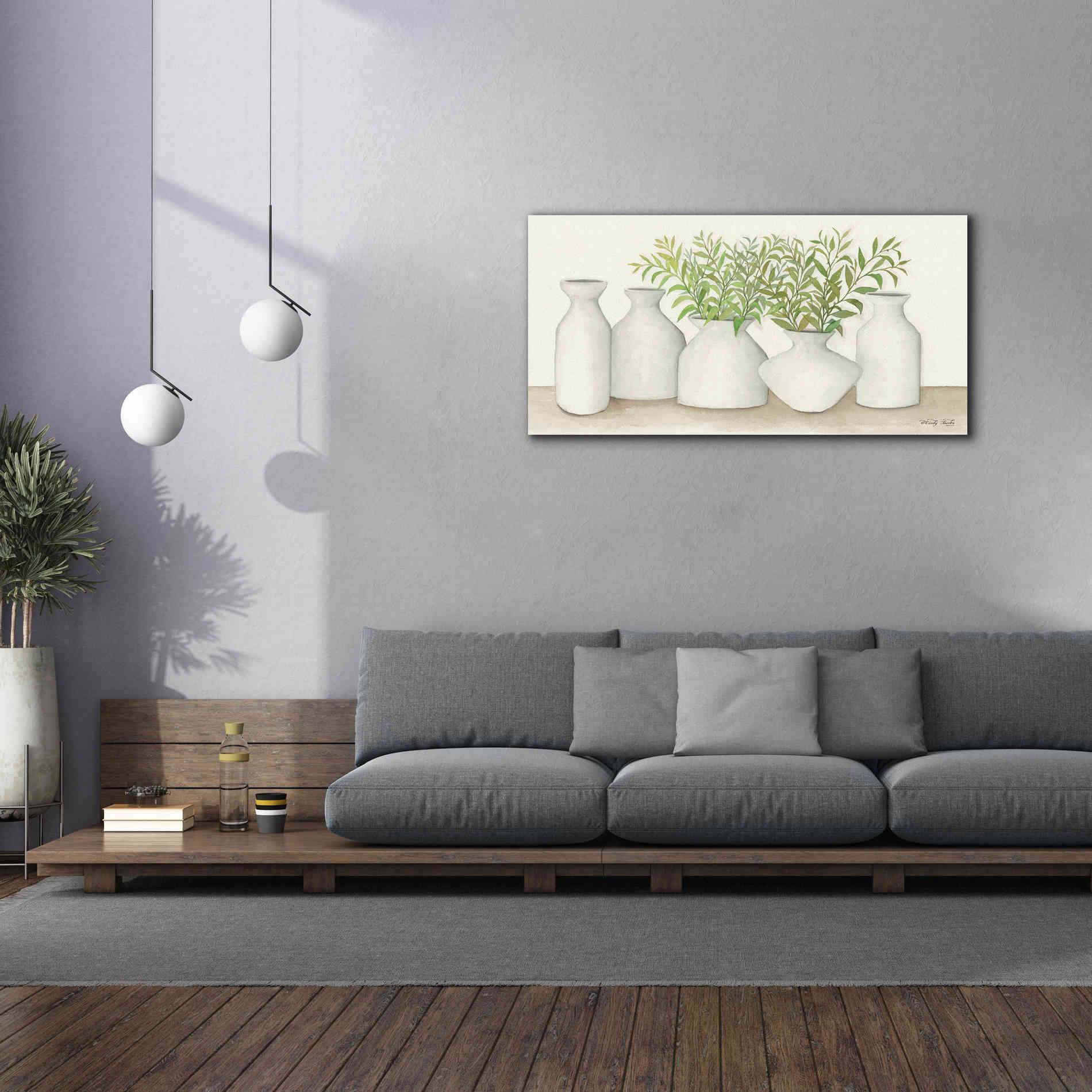 'Simplicity in White II' by Cindy Jacobs, Canvas Wall Art,60 x 30