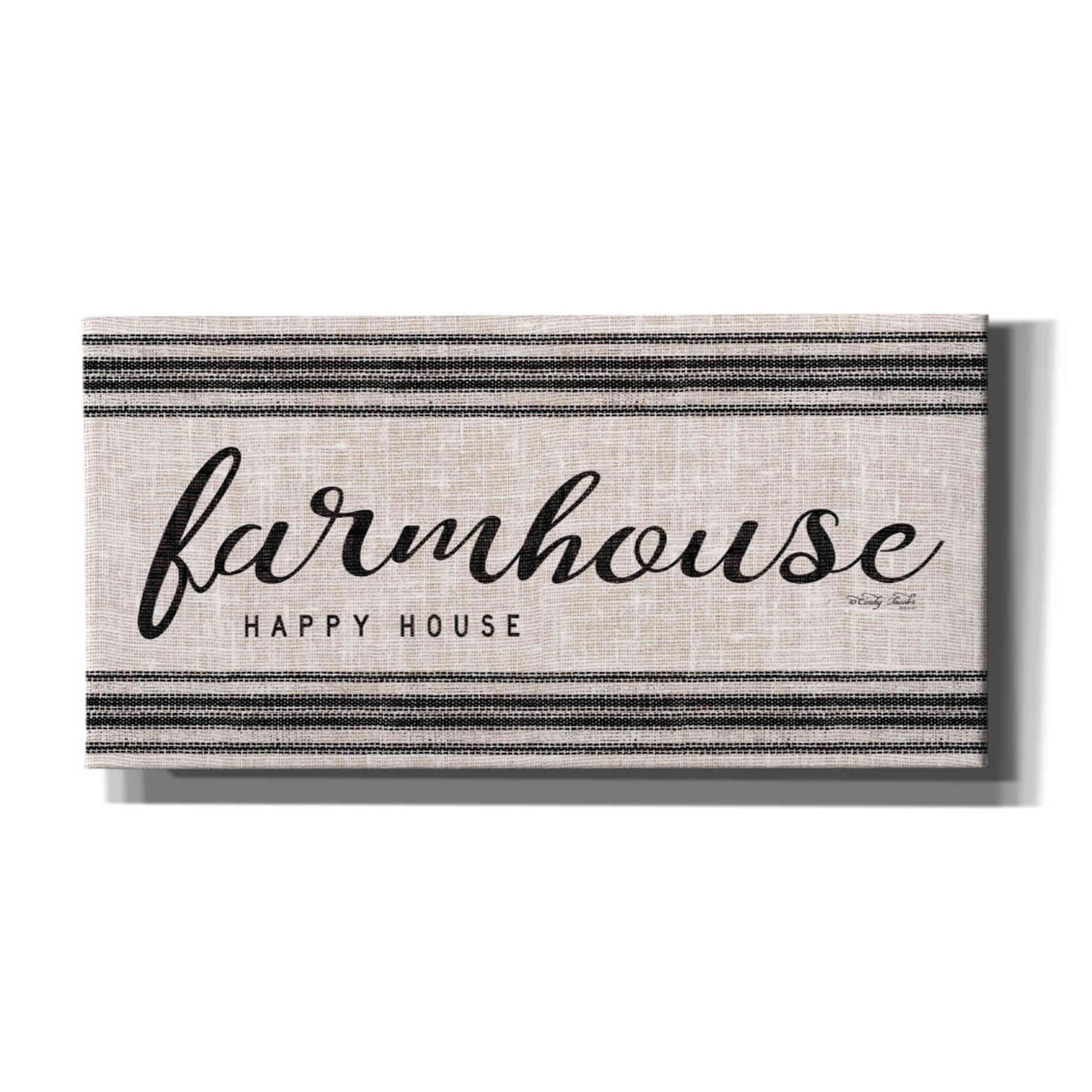 'Farmhouse Happy House' by Cindy Jacobs, Canvas Wall Art