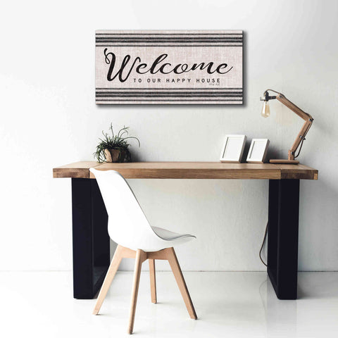 Image of 'Welcome to Our Happy Place' by Cindy Jacobs, Canvas Wall Art,40 x 20