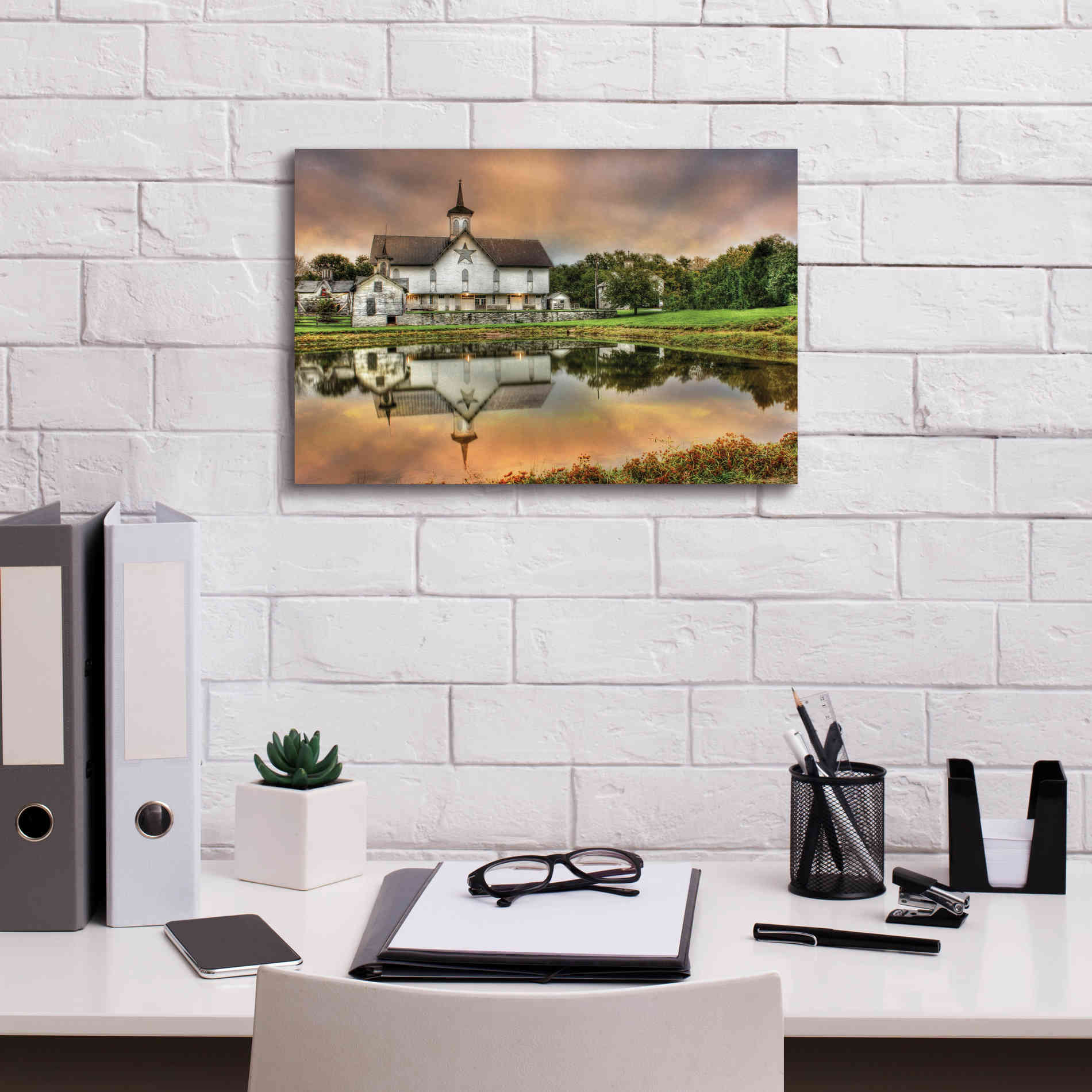 'Star Barn' by Lori Deiter, Canvas Wall Art,18 x 12