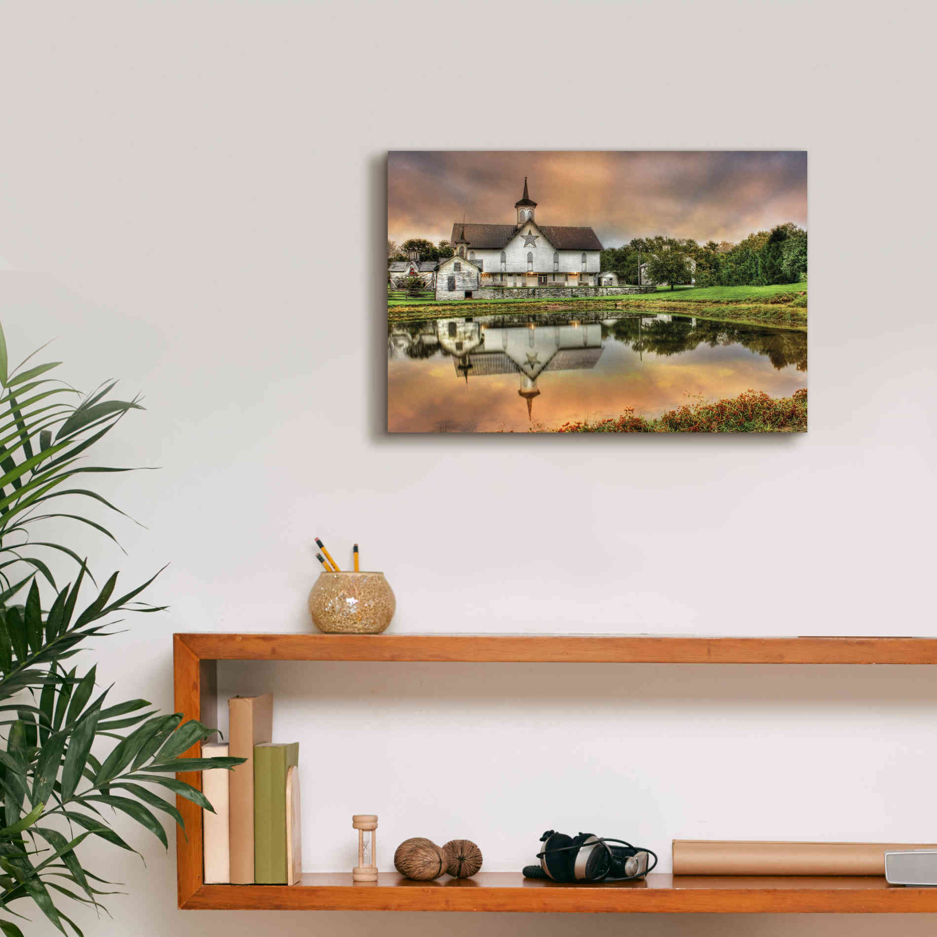 'Star Barn' by Lori Deiter, Canvas Wall Art,18 x 12