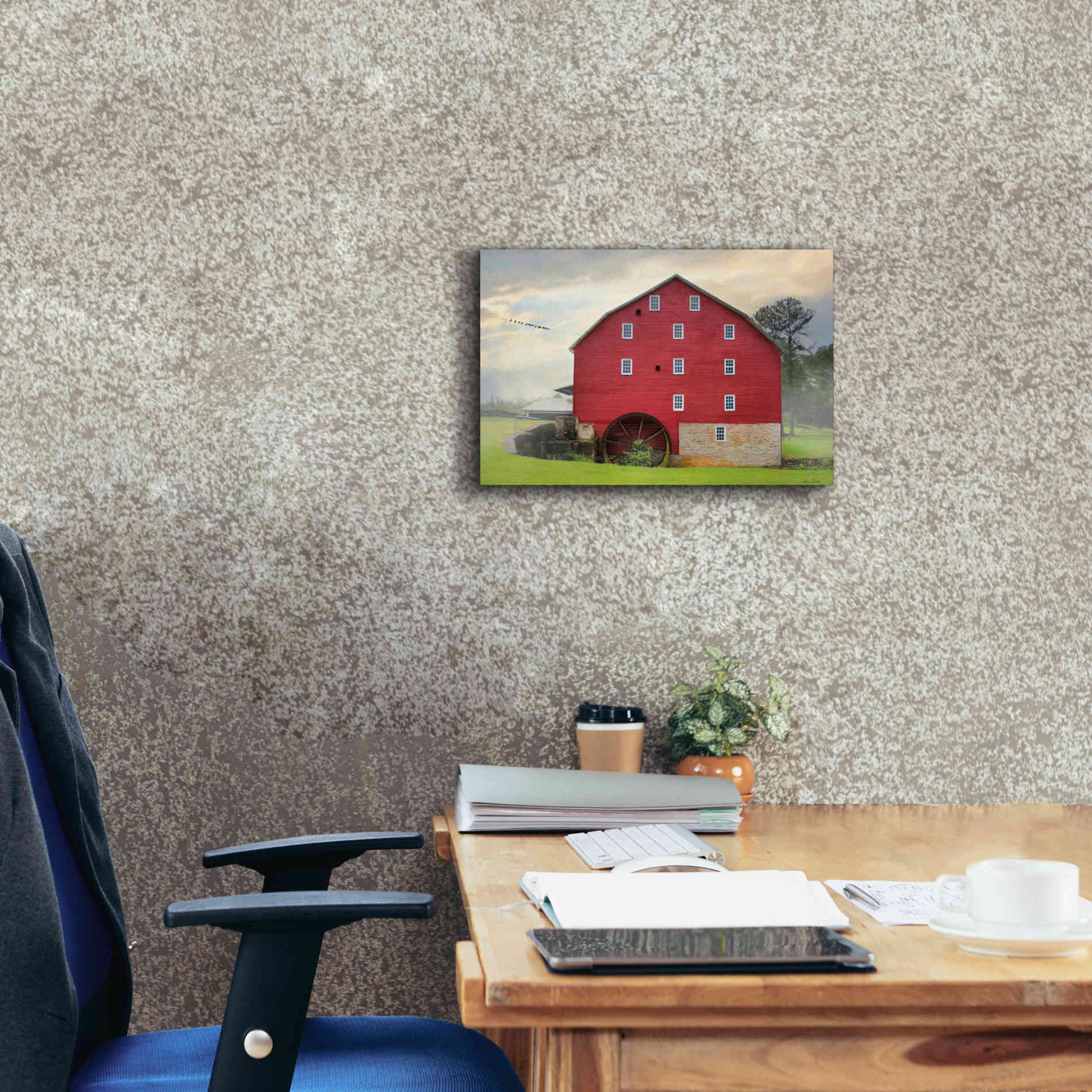 'Willow Grove Mill' by Lori Deiter, Canvas Wall Art,18 x 12