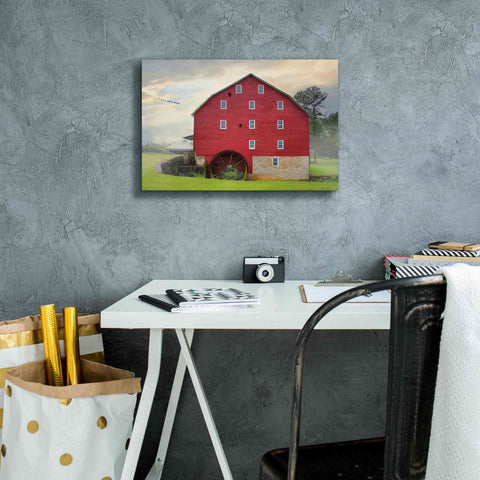 Image of 'Willow Grove Mill' by Lori Deiter, Canvas Wall Art,18 x 12