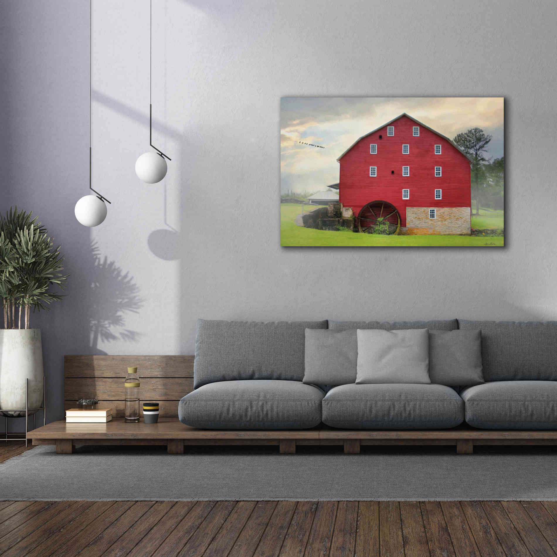 'Willow Grove Mill' by Lori Deiter, Canvas Wall Art,60 x 40