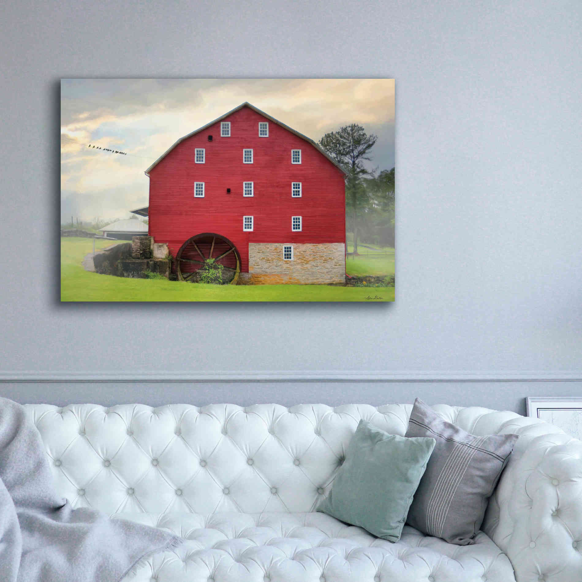 'Willow Grove Mill' by Lori Deiter, Canvas Wall Art,60 x 40