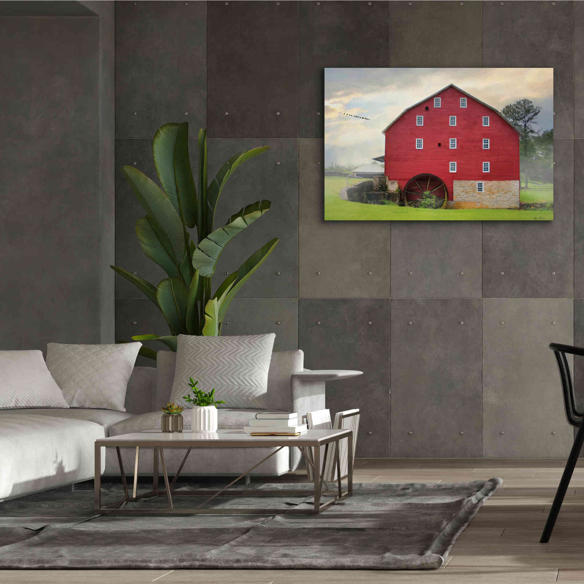 'Willow Grove Mill' by Lori Deiter, Canvas Wall Art,60 x 40