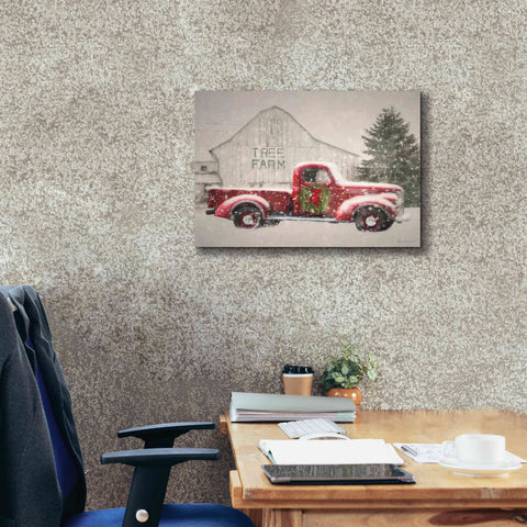 Image of 'Tree Farm With Truck' by Lori Deiter, Canvas Wall Art,26 x 18