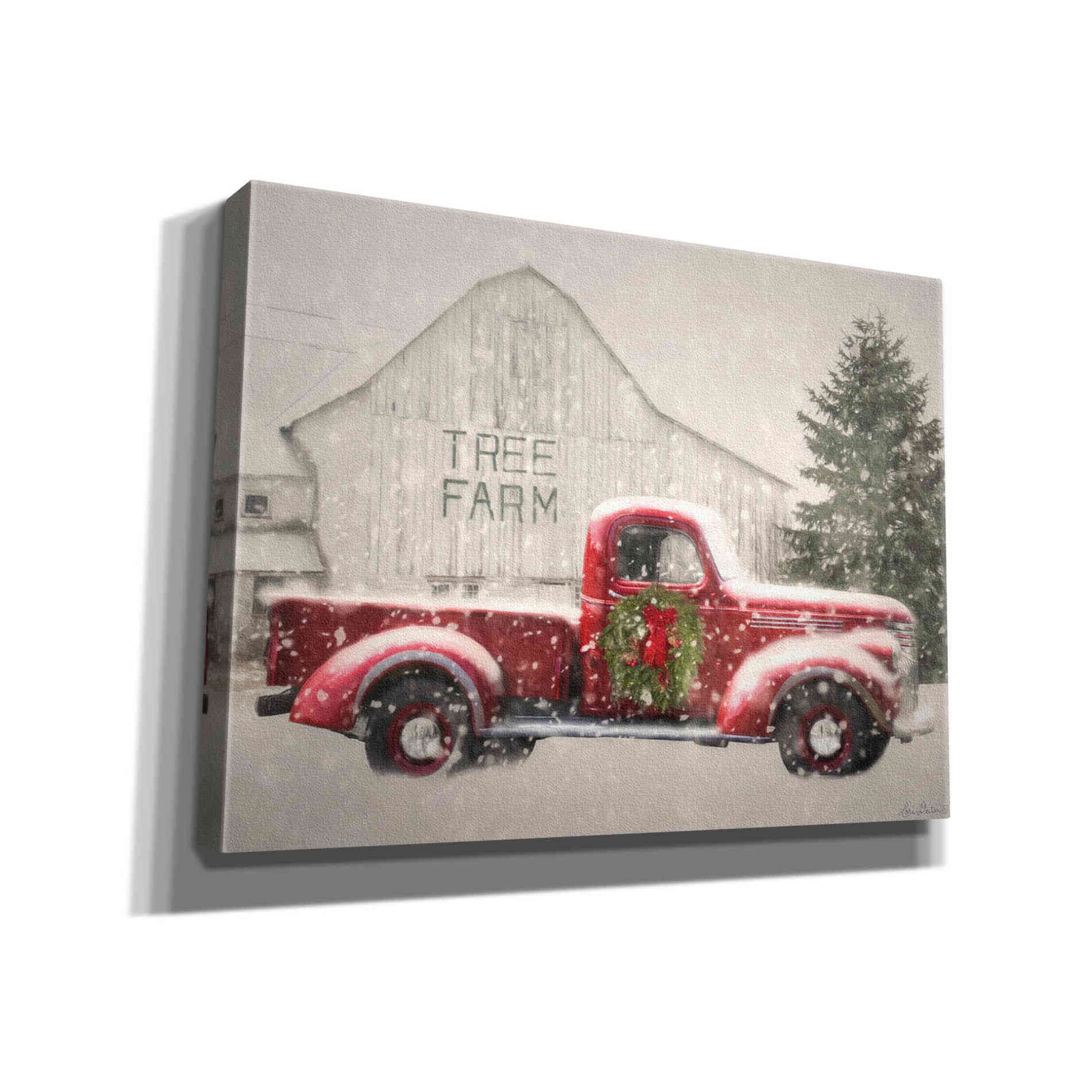 'Tree Farm With Truck' by Lori Deiter, Canvas Wall Art