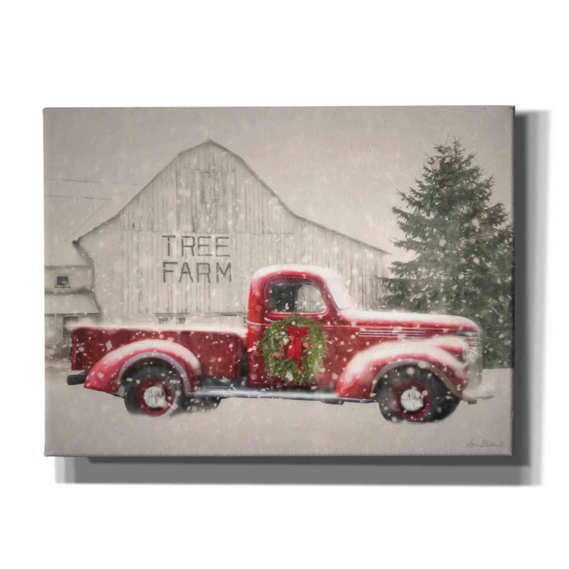 'Tree Farm With Truck' by Lori Deiter, Canvas Wall Art