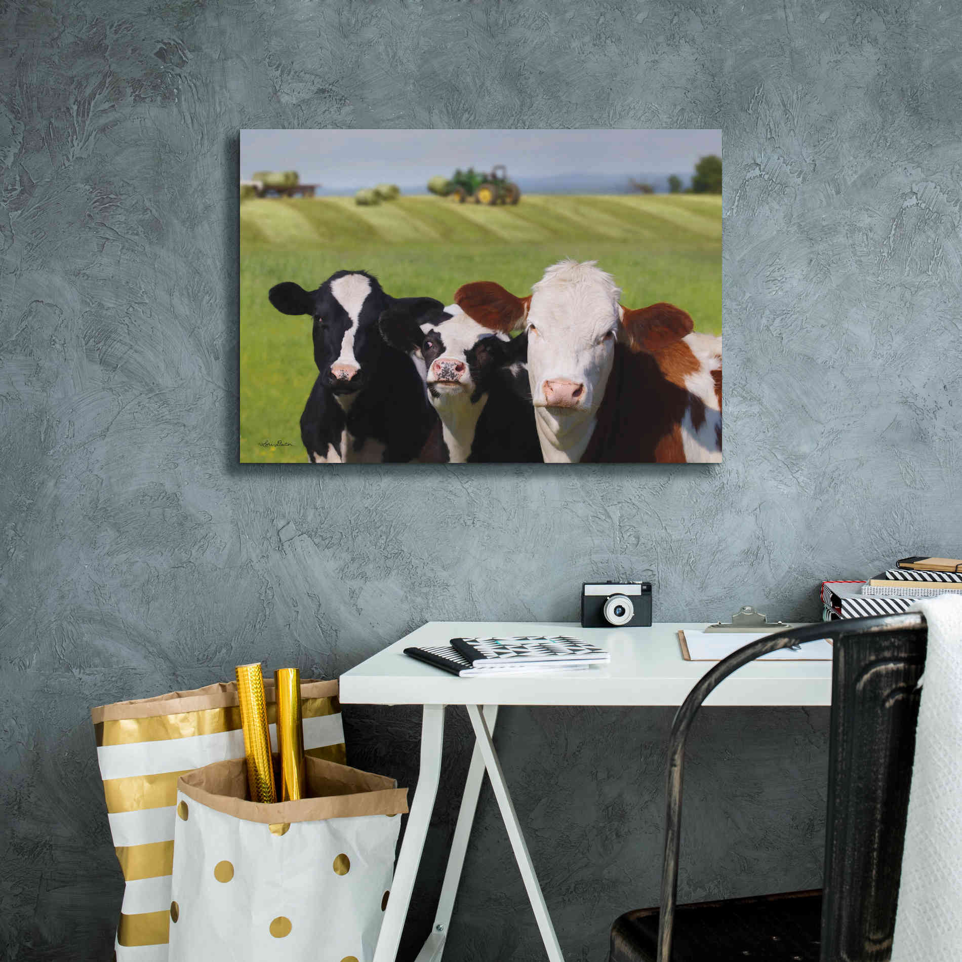 'Making Hay' by Lori Deiter, Canvas Wall Art,26 x 18