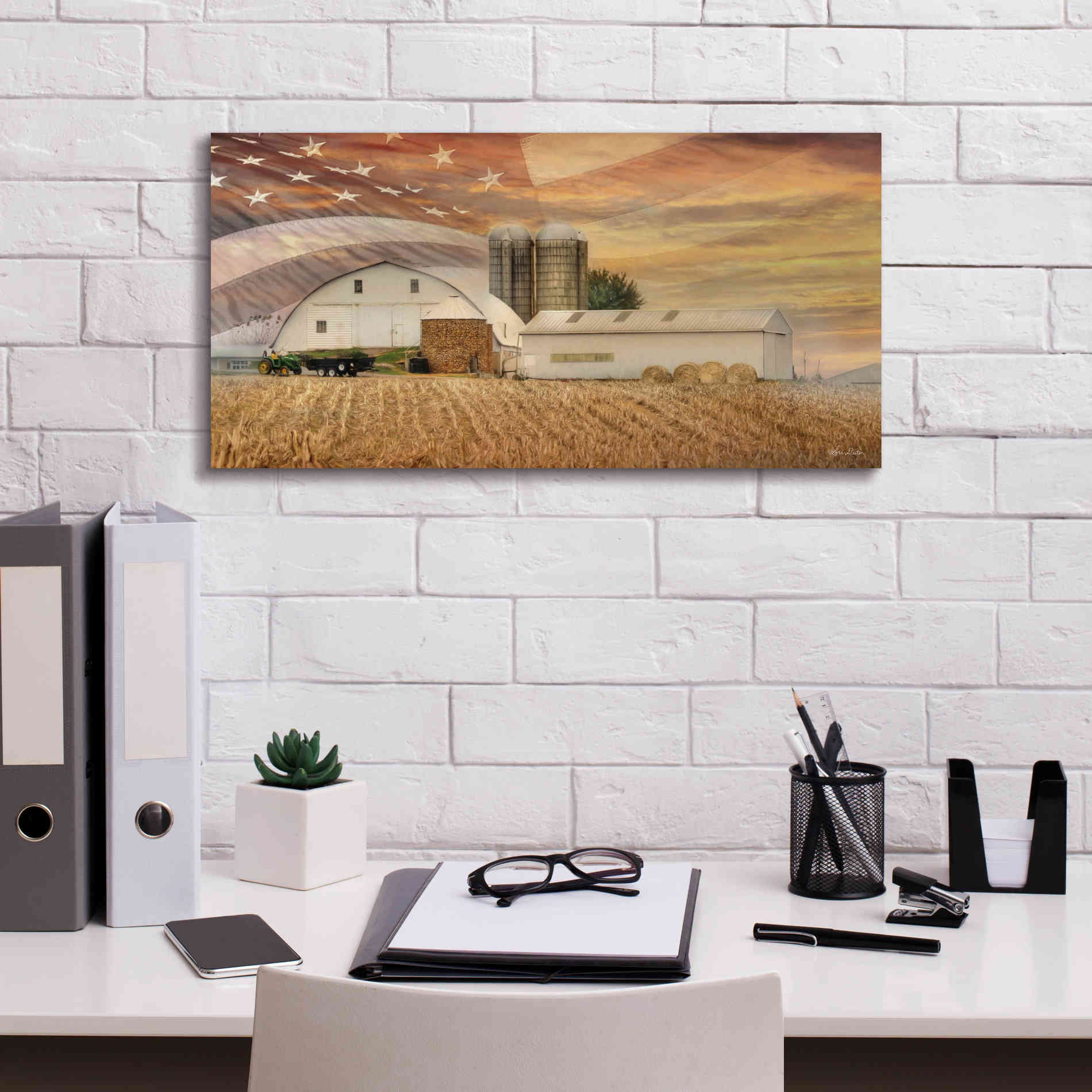 'American Farmland' by Lori Deiter, Canvas Wall Art,24 x 12