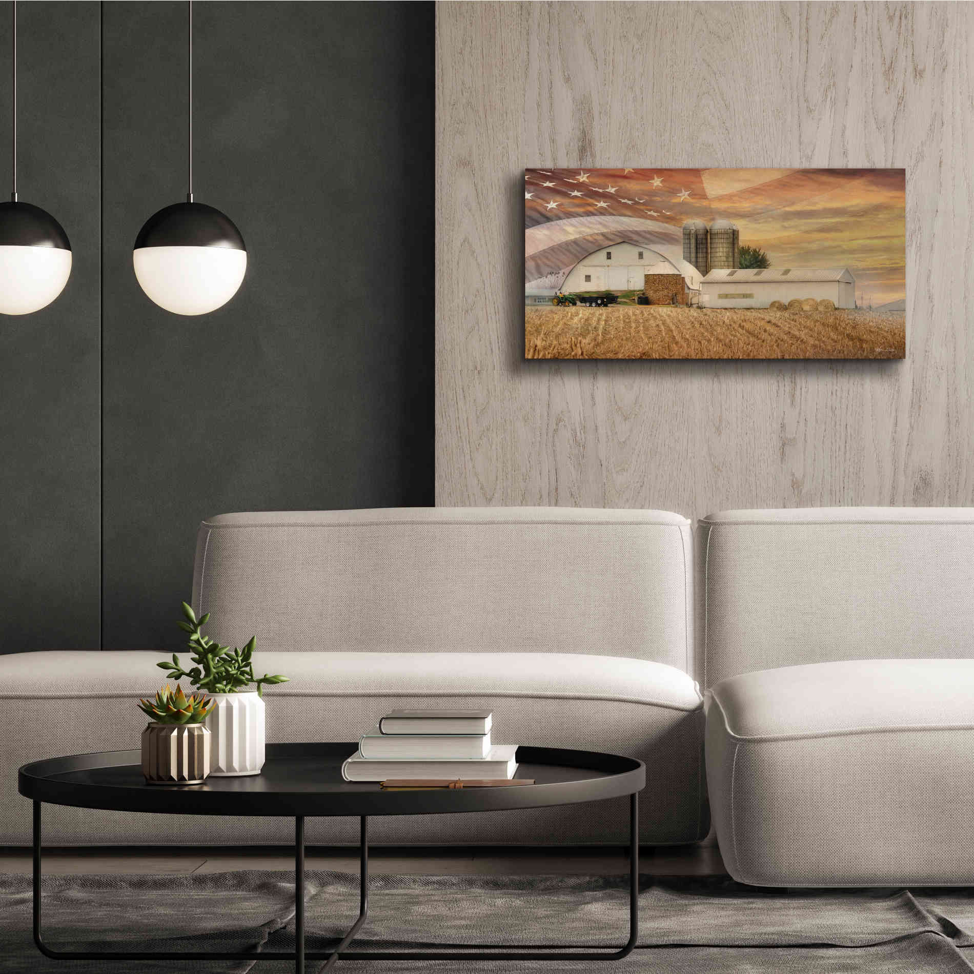 'American Farmland' by Lori Deiter, Canvas Wall Art,40 x 20