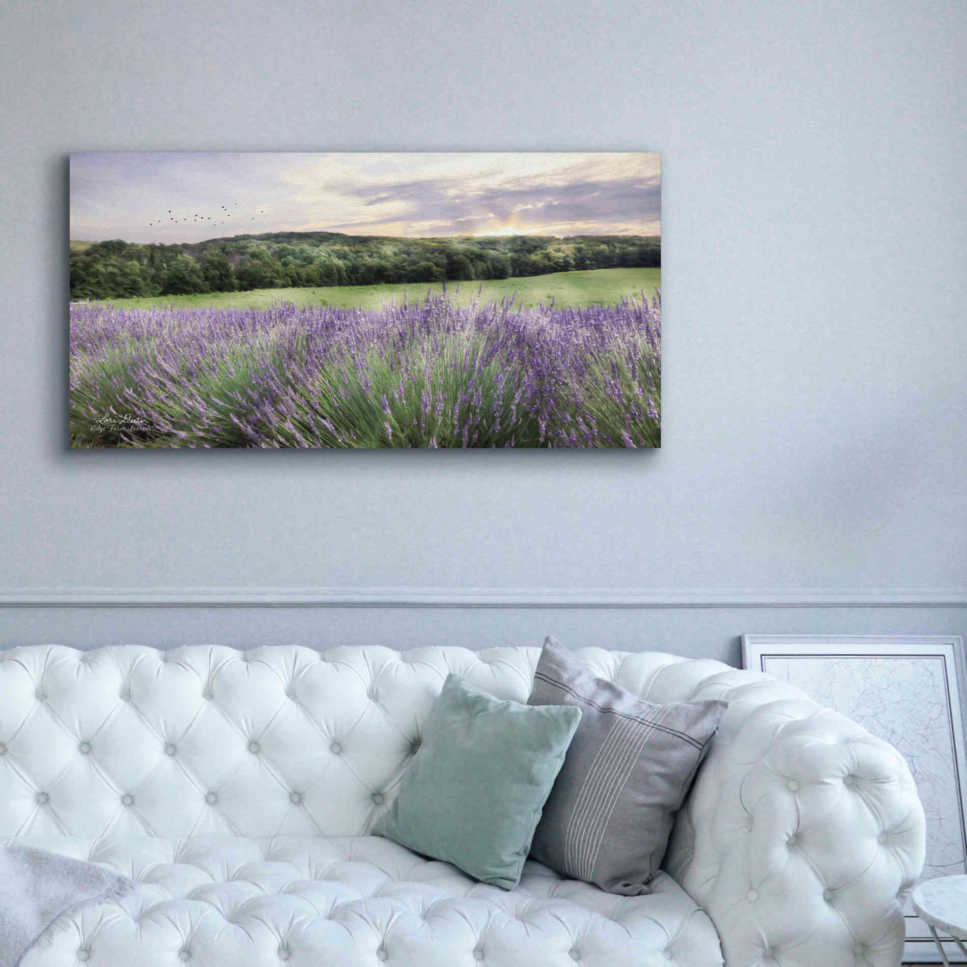 'Lavender Fields' by Lori Deiter, Canvas Wall Art,60 x 30