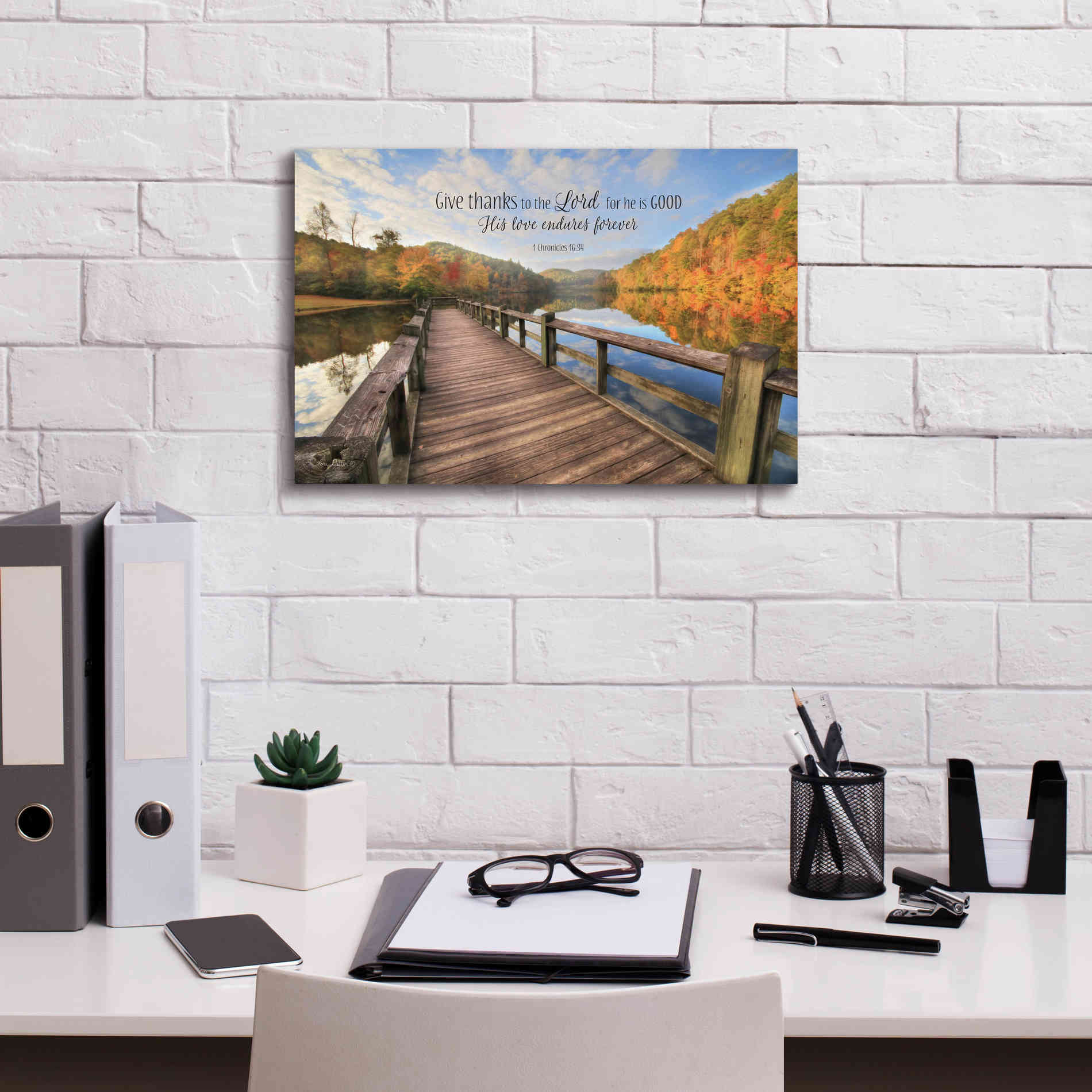 'Give Thanks to the Lord' by Lori Deiter, Canvas Wall Art,18 x 12