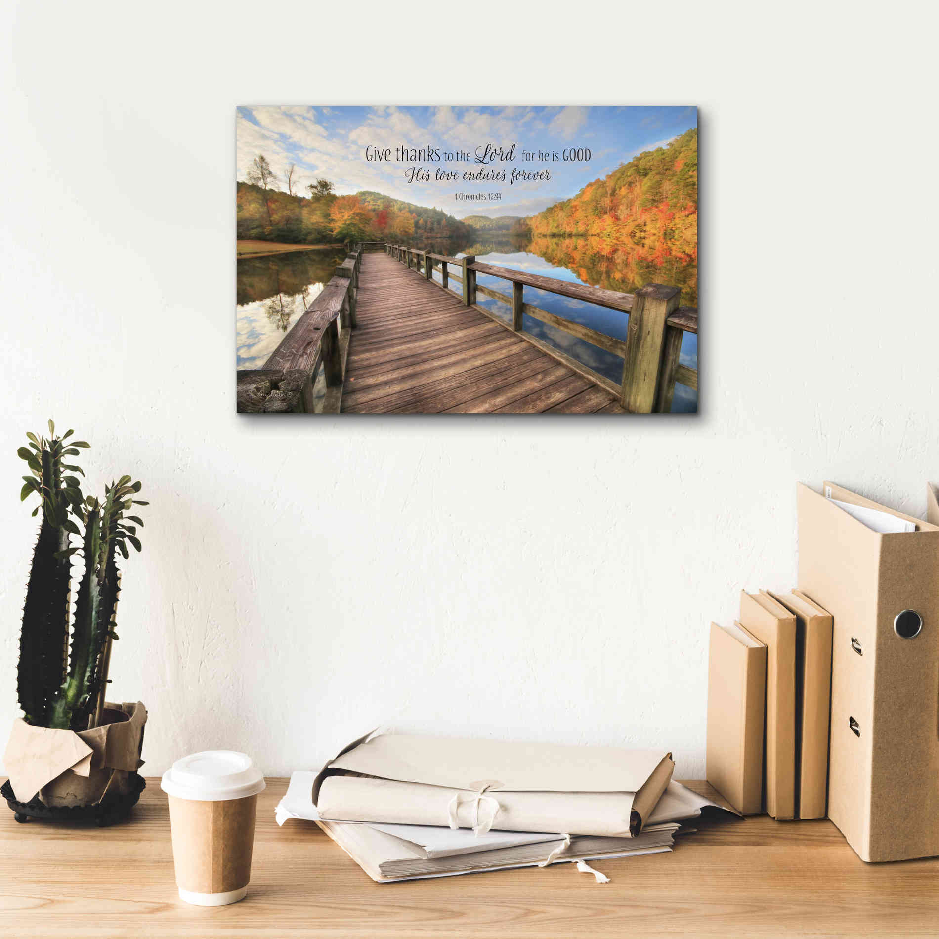 'Give Thanks to the Lord' by Lori Deiter, Canvas Wall Art,18 x 12