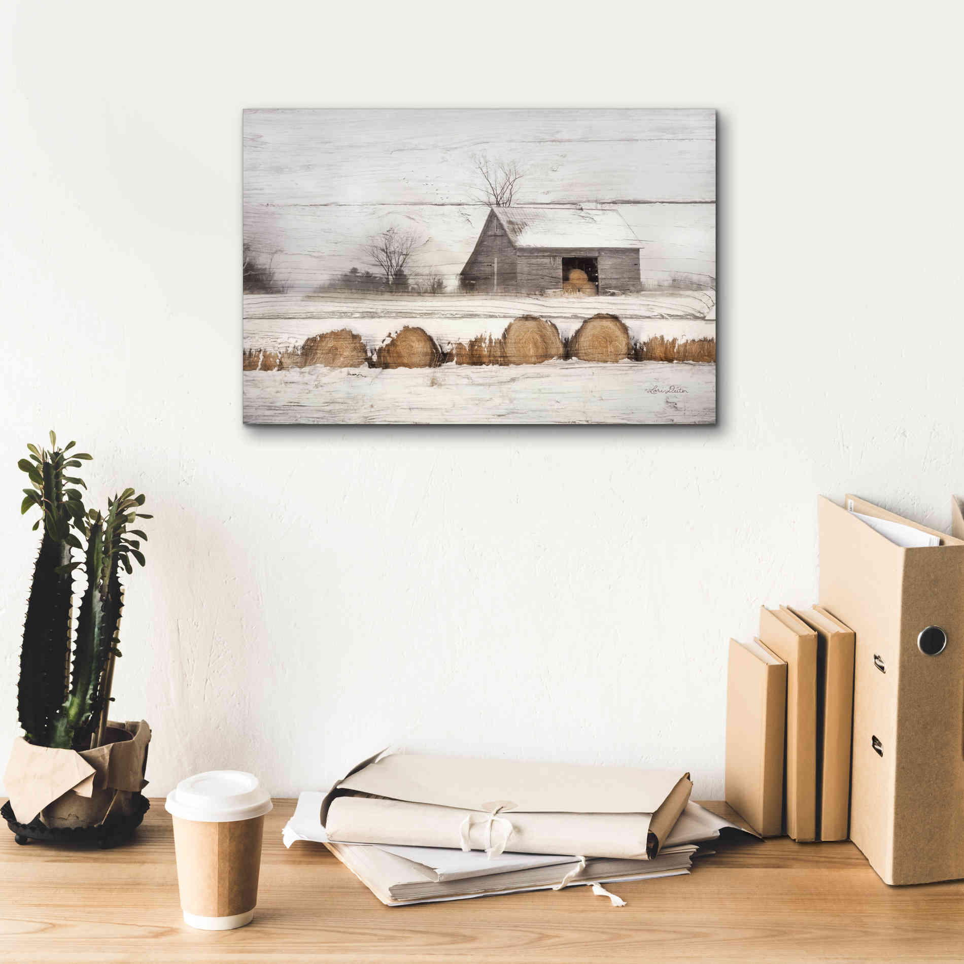 'Vermont Hay' by Lori Deiter, Canvas Wall Art,18 x 12