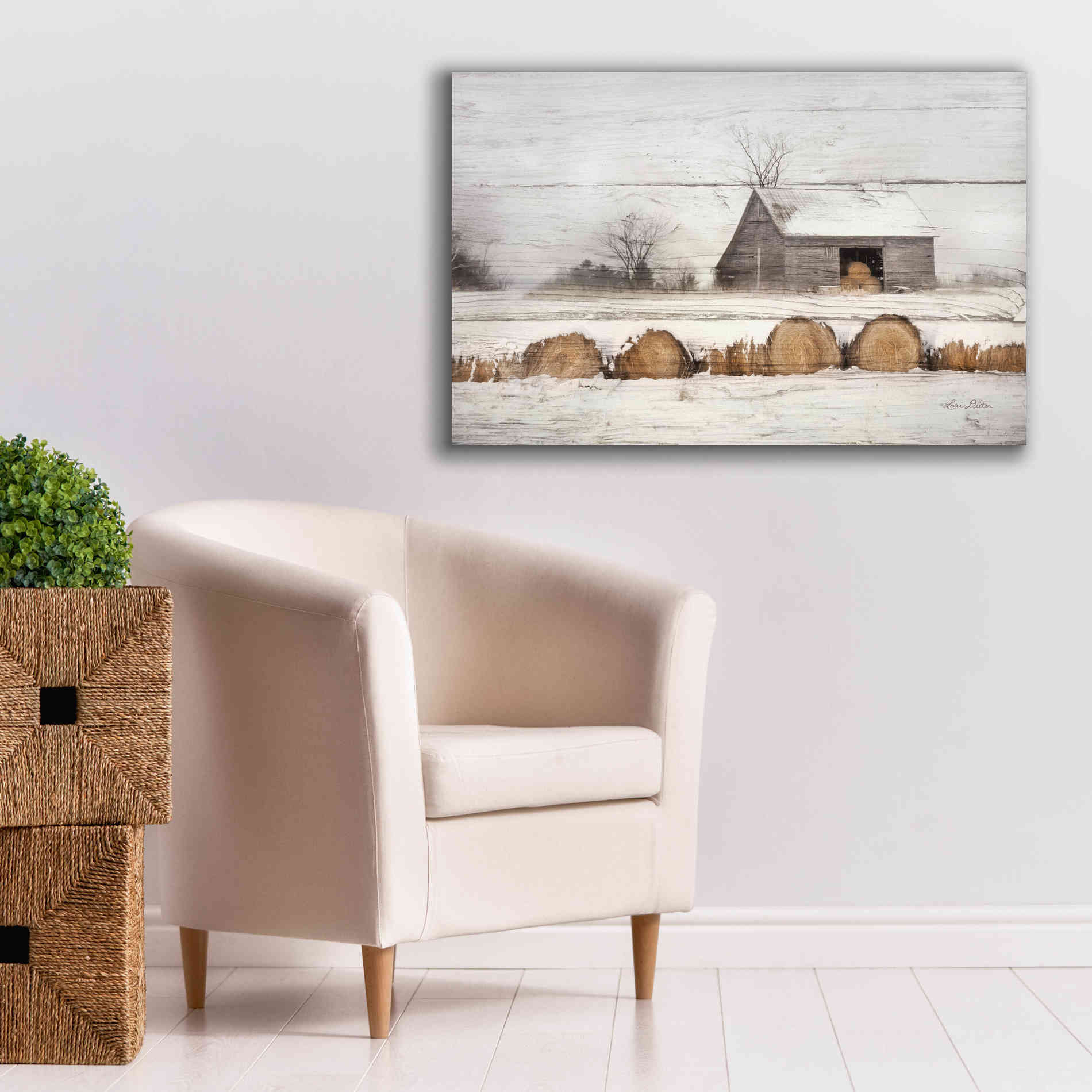 'Vermont Hay' by Lori Deiter, Canvas Wall Art,40 x 26