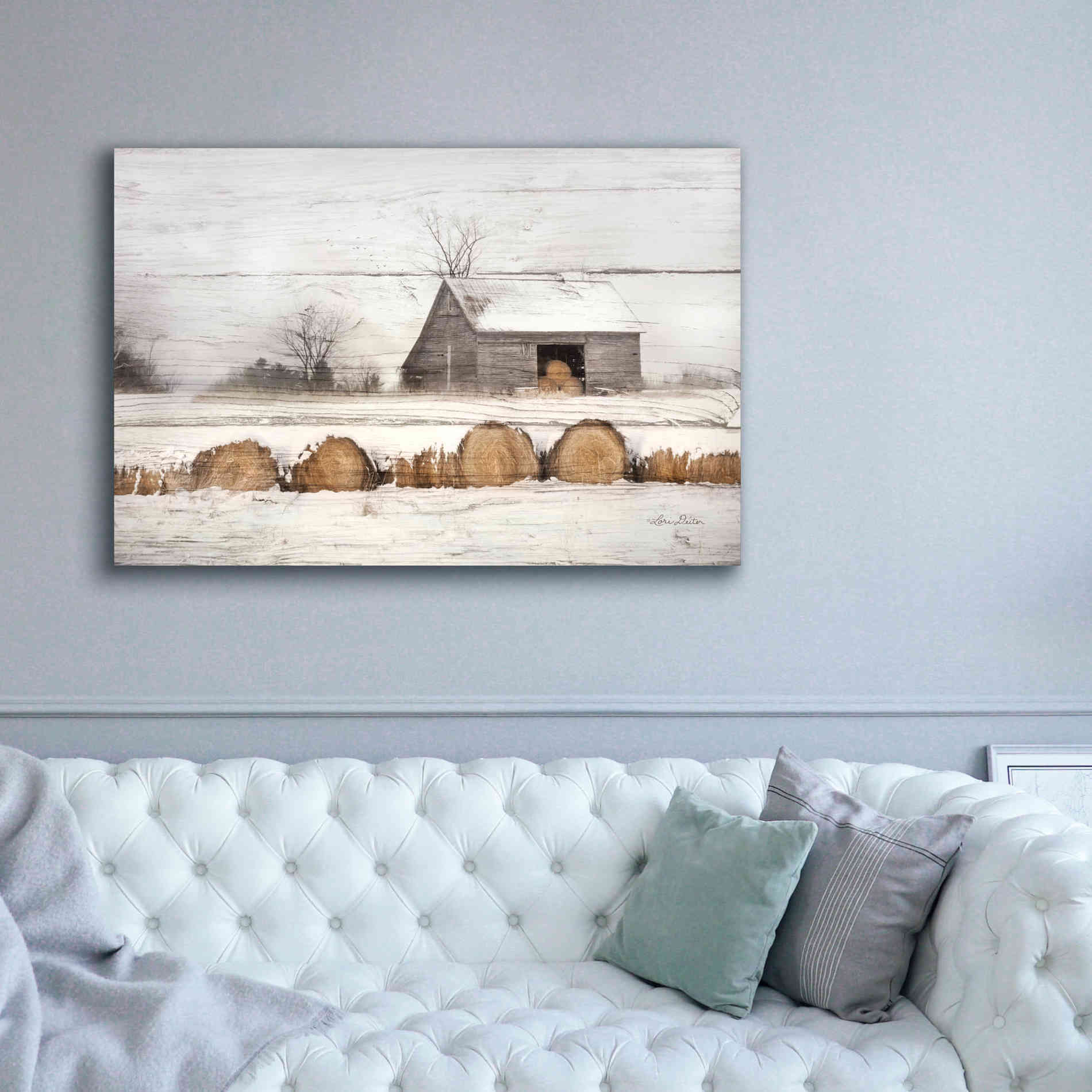 'Vermont Hay' by Lori Deiter, Canvas Wall Art,60 x 40