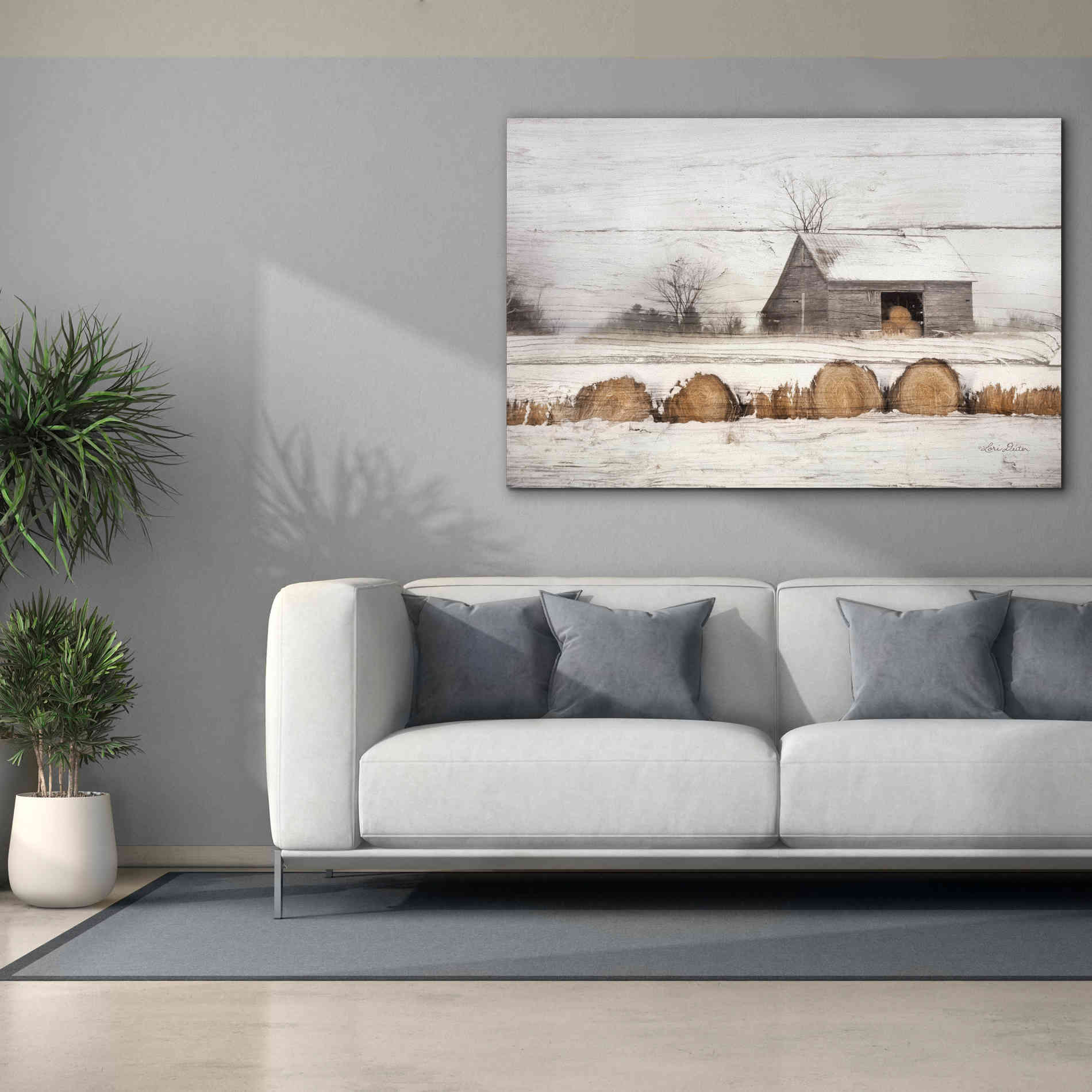 'Vermont Hay' by Lori Deiter, Canvas Wall Art,60 x 40
