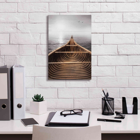 Image of 'Old Wooden Canoe' by Lori Deiter, Canvas Wall Art,12 x 18