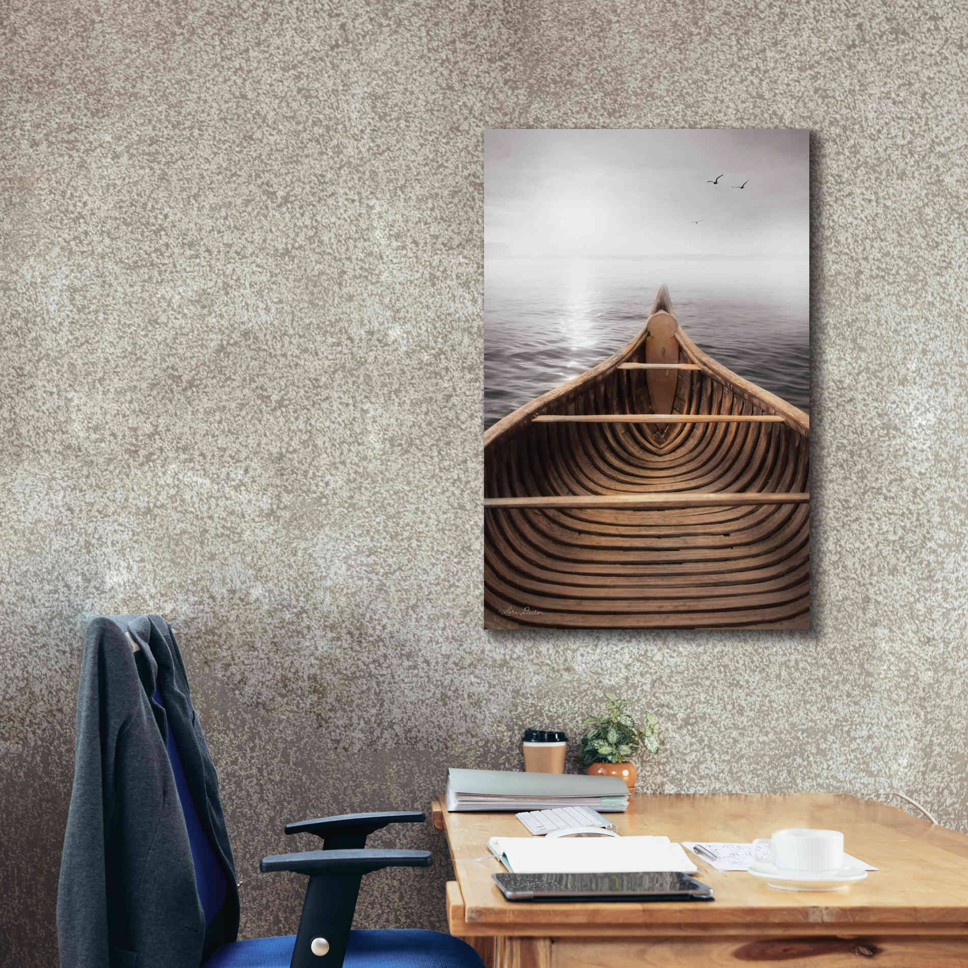 'Old Wooden Canoe' by Lori Deiter, Canvas Wall Art,26 x 40