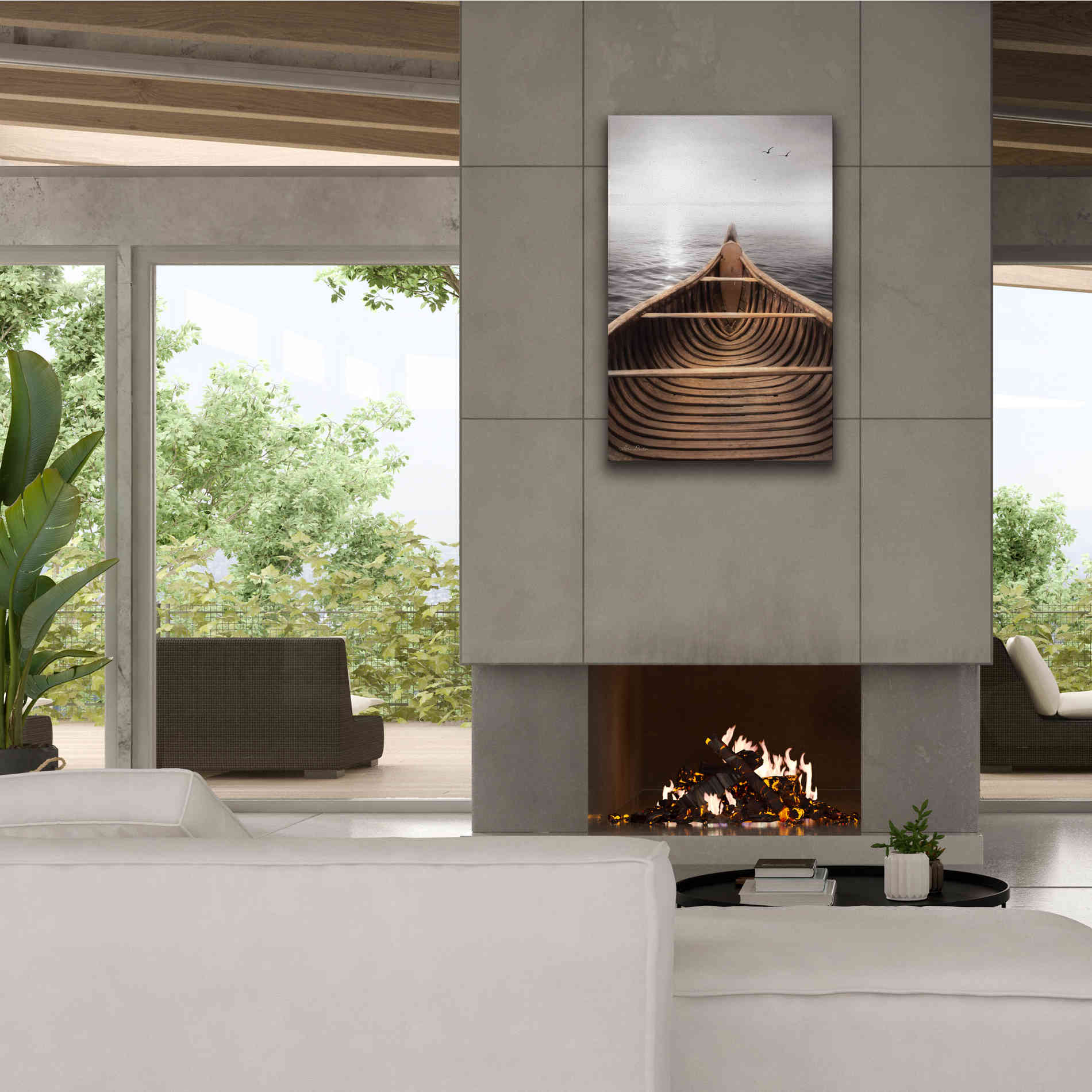 'Old Wooden Canoe' by Lori Deiter, Canvas Wall Art,26 x 40