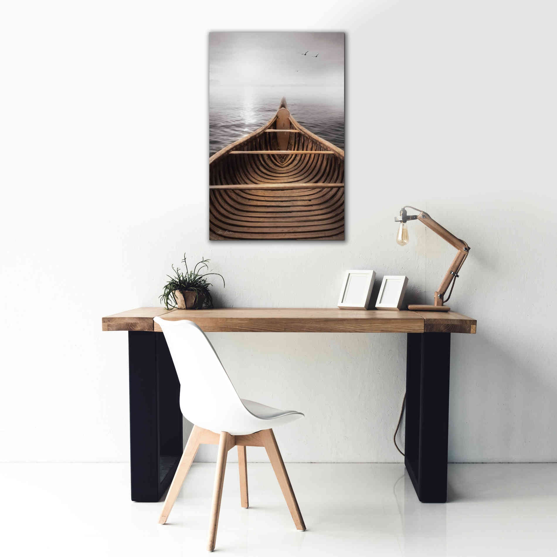 'Old Wooden Canoe' by Lori Deiter, Canvas Wall Art,26 x 40