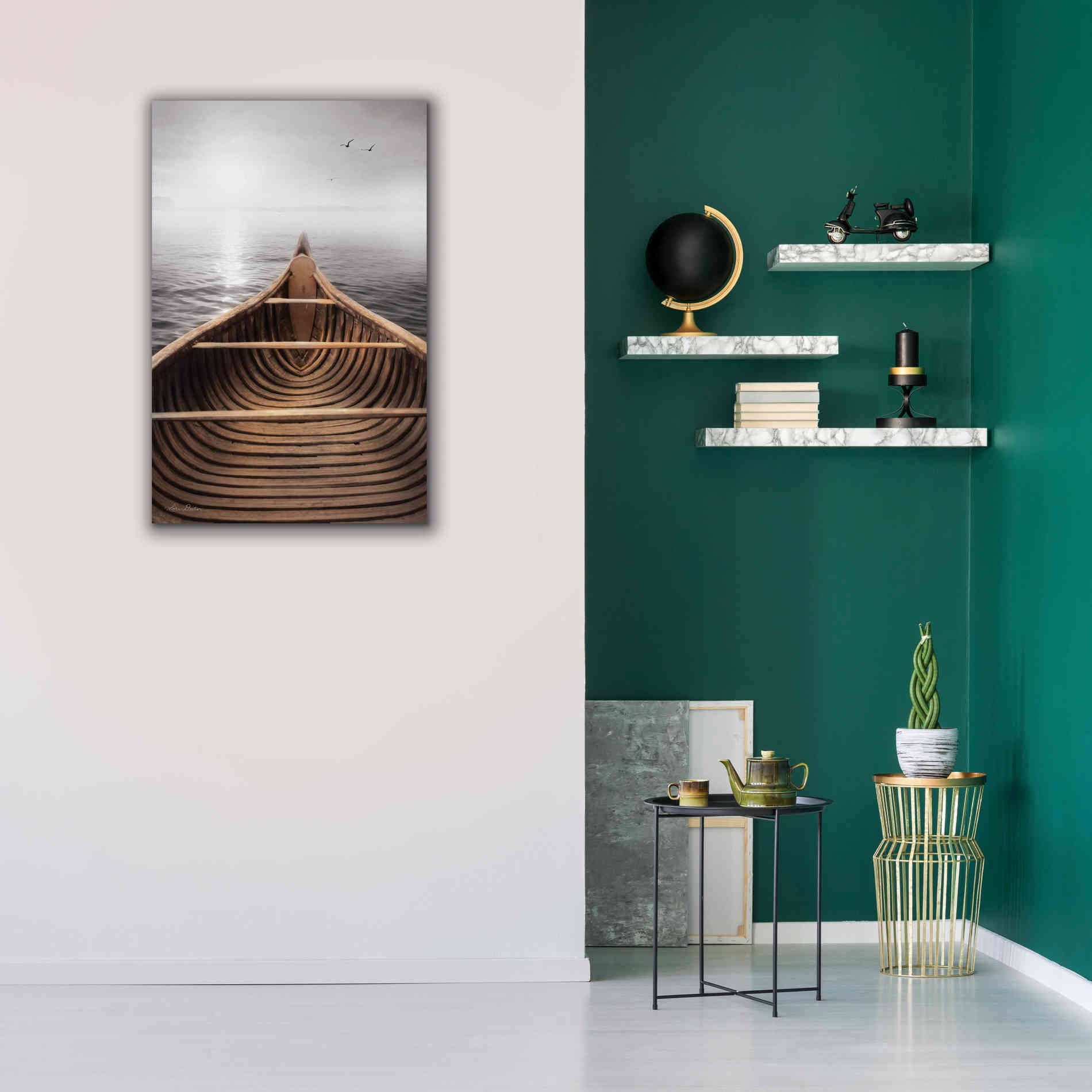 'Old Wooden Canoe' by Lori Deiter, Canvas Wall Art,26 x 40