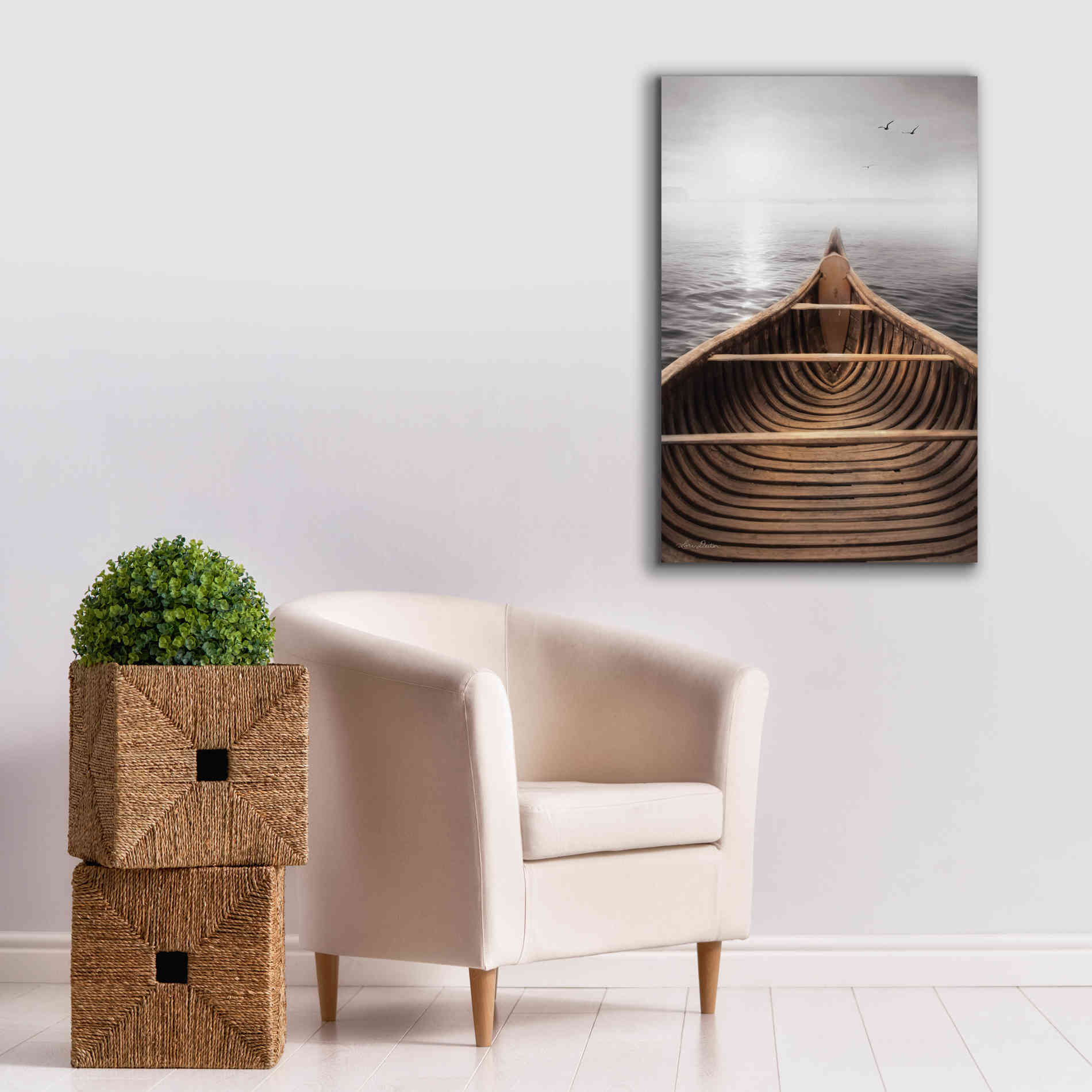 'Old Wooden Canoe' by Lori Deiter, Canvas Wall Art,26 x 40