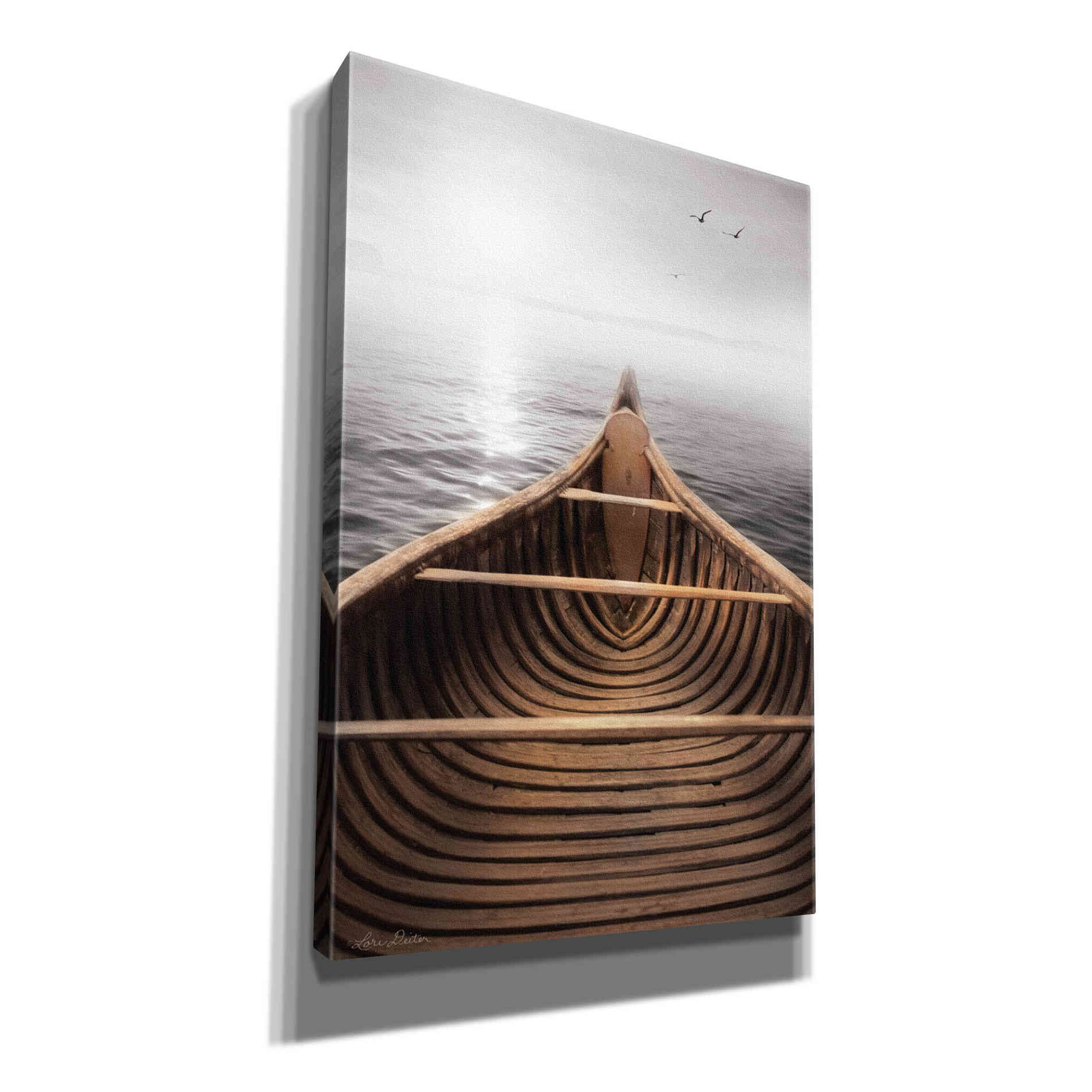 'Old Wooden Canoe' by Lori Deiter, Canvas Wall Art