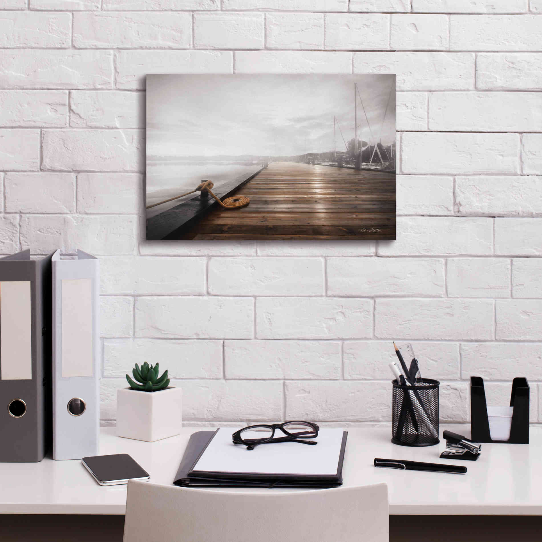 'Newport Dock I' by Lori Deiter, Canvas Wall Art,18 x 12