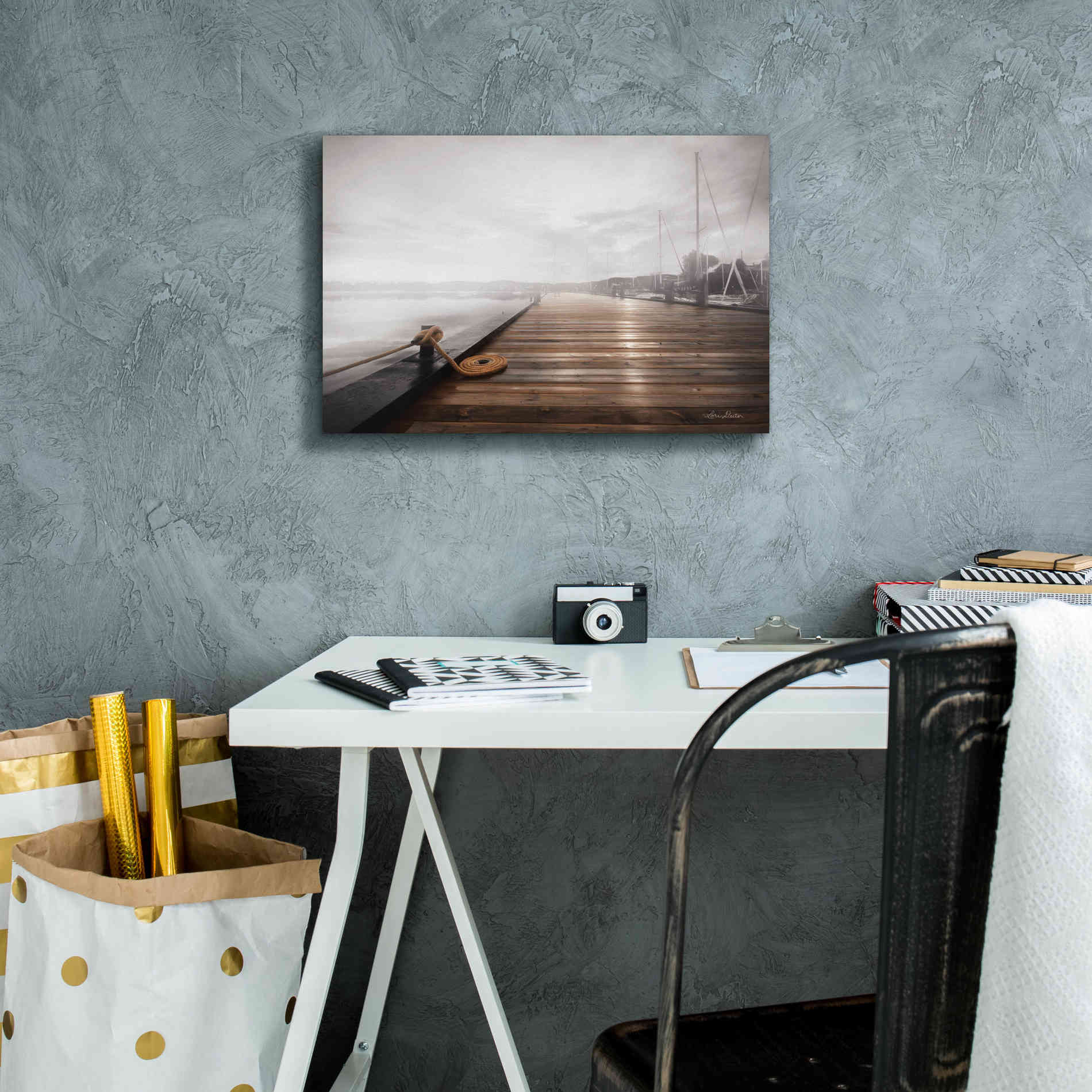 'Newport Dock I' by Lori Deiter, Canvas Wall Art,18 x 12