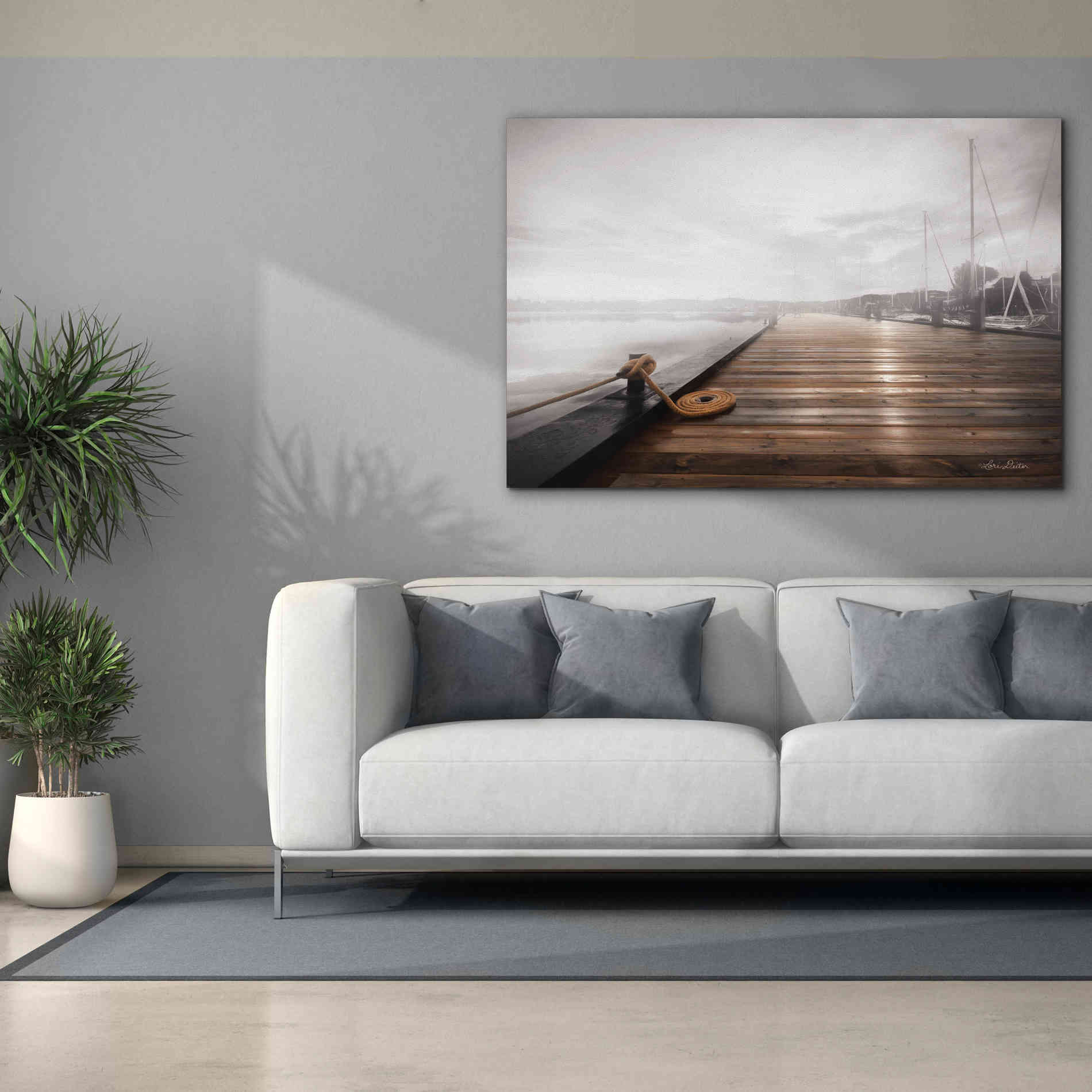 'Newport Dock I' by Lori Deiter, Canvas Wall Art,60 x 40