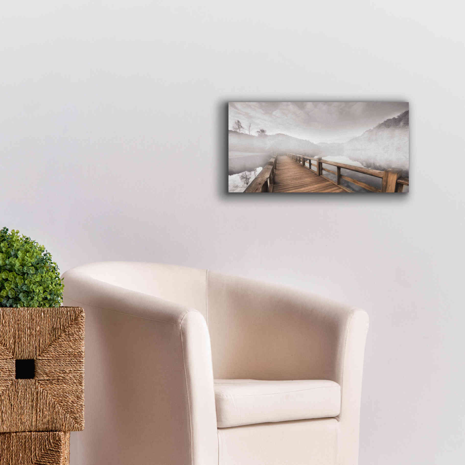 'Lake Cherokee Dock' by Lori Deiter, Canvas Wall Art,24 x 12