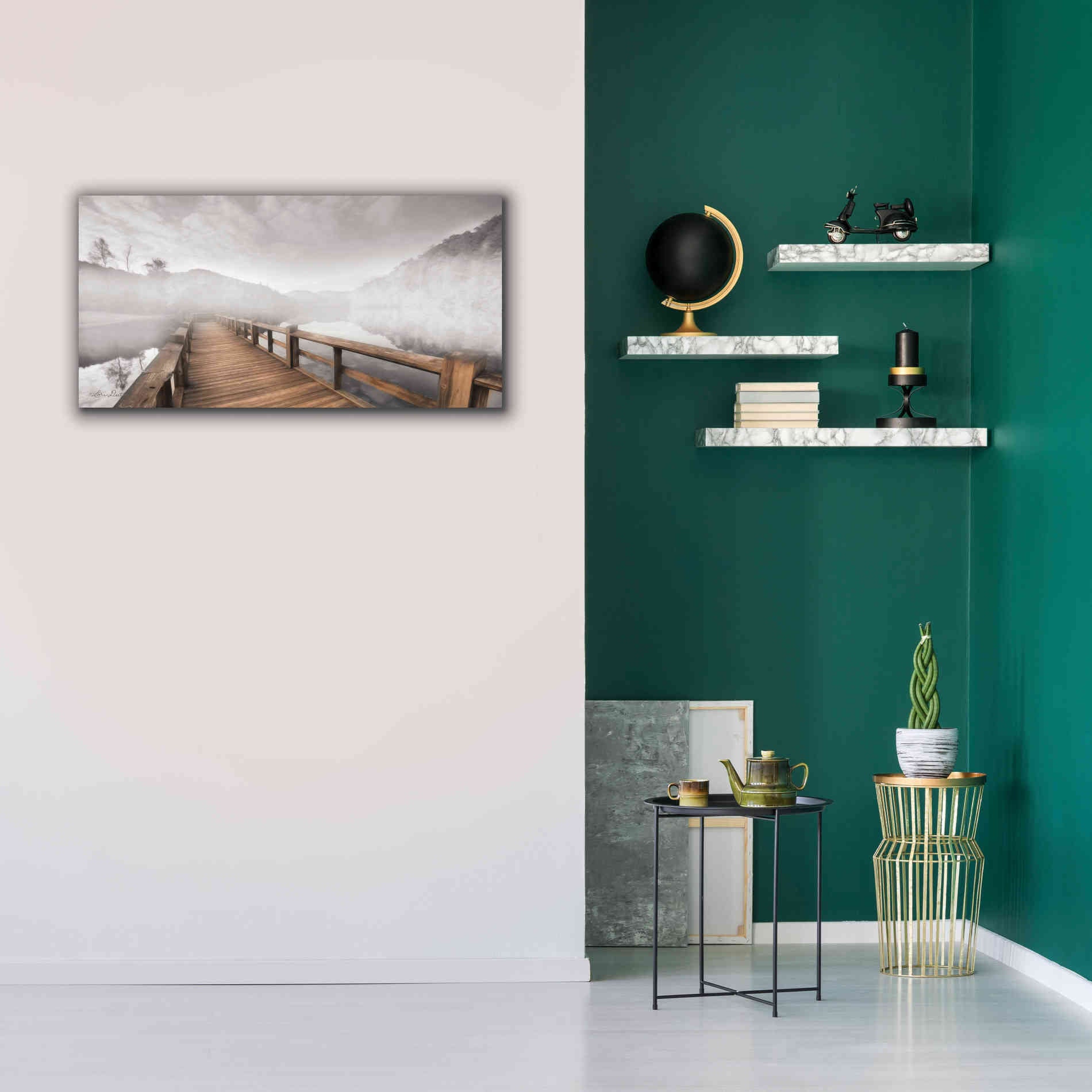 'Lake Cherokee Dock' by Lori Deiter, Canvas Wall Art,40 x 20