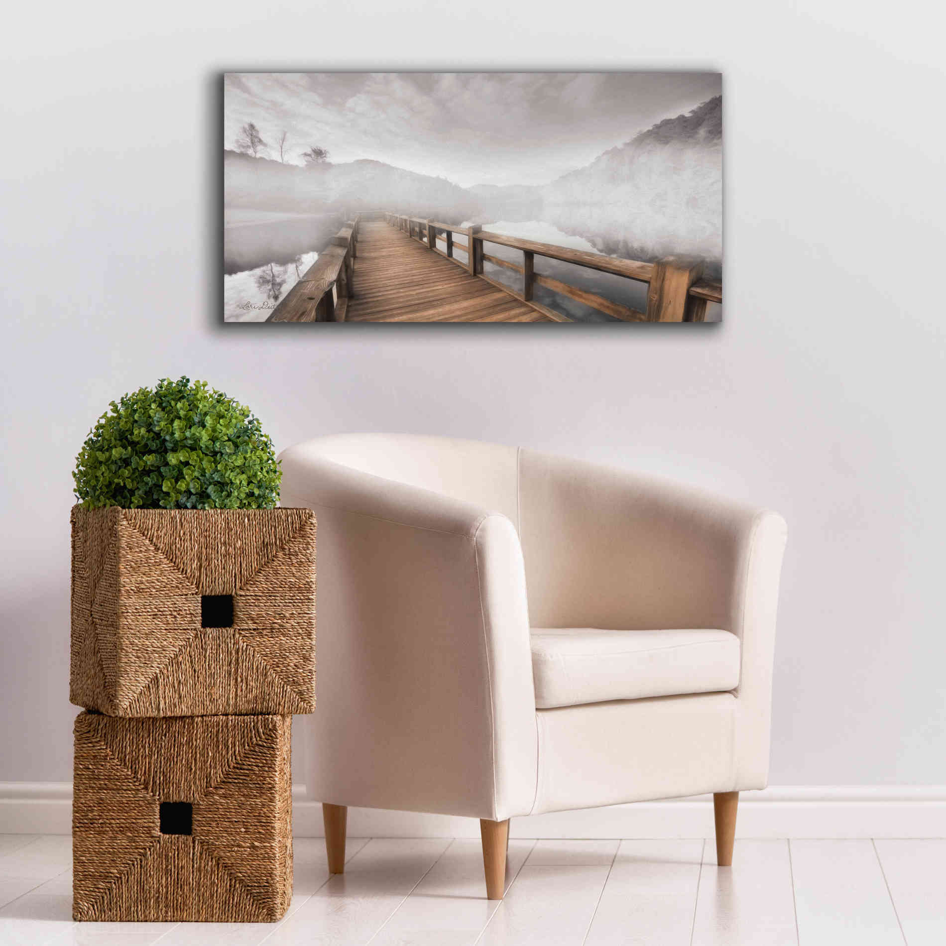 'Lake Cherokee Dock' by Lori Deiter, Canvas Wall Art,40 x 20