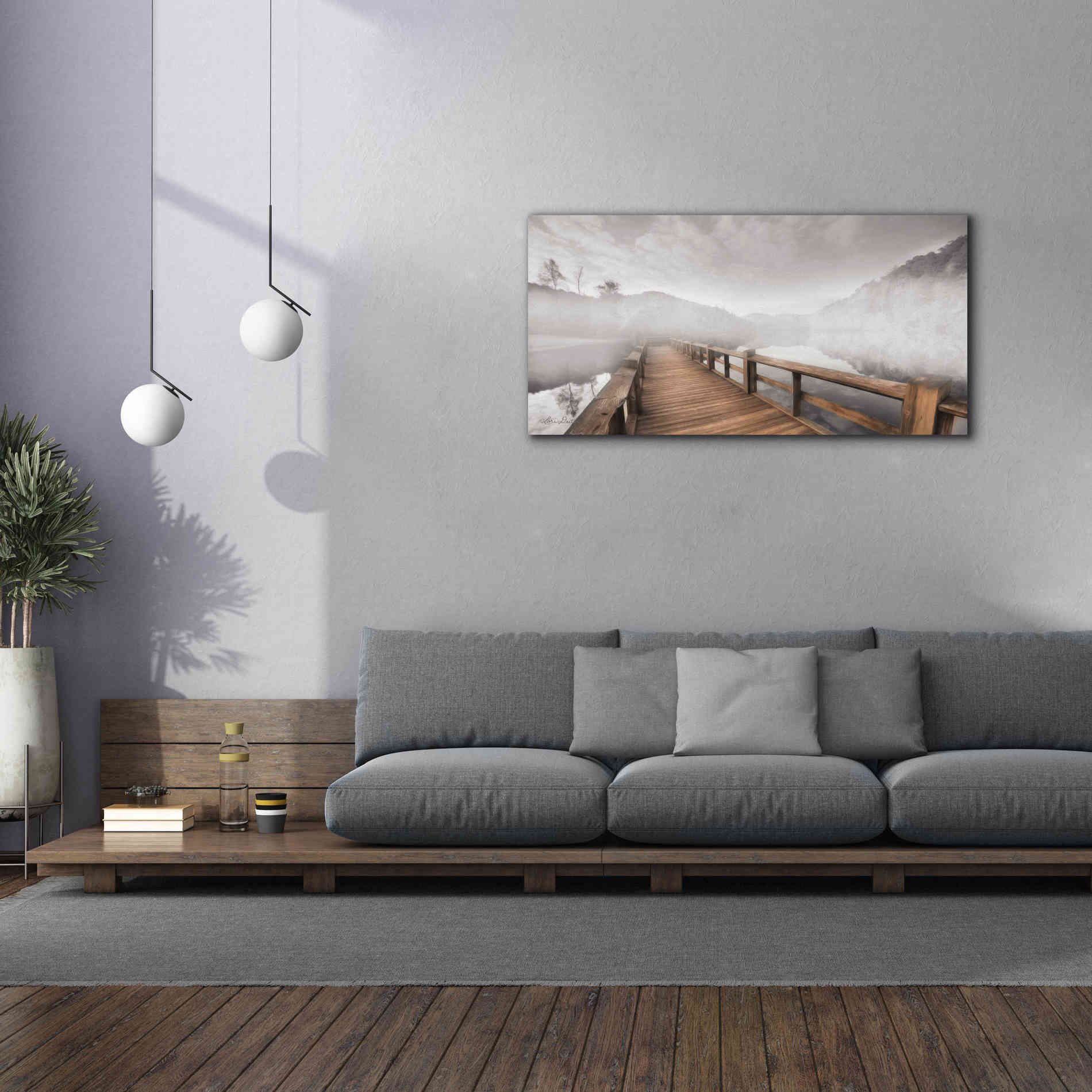 'Lake Cherokee Dock' by Lori Deiter, Canvas Wall Art,60 x 30