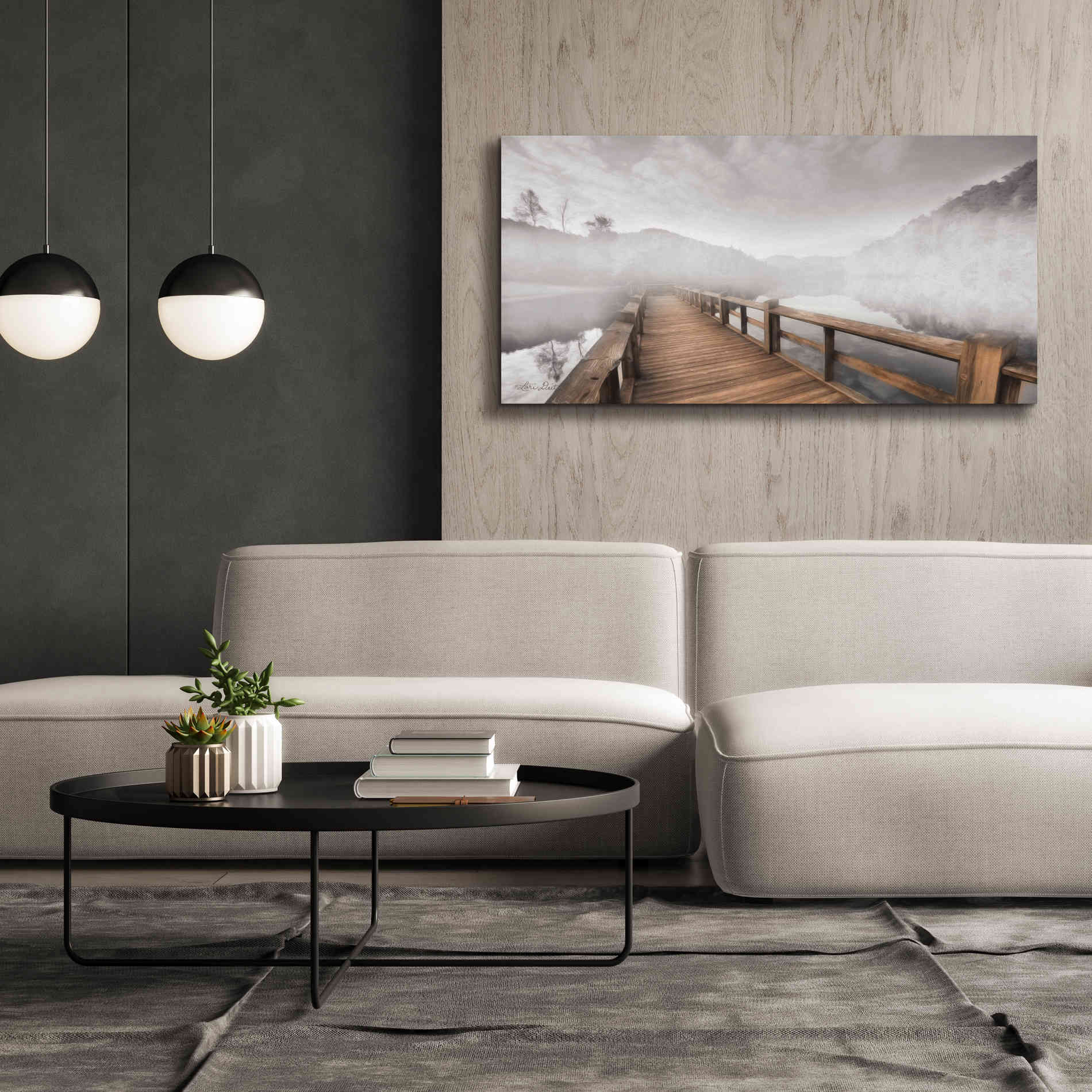 'Lake Cherokee Dock' by Lori Deiter, Canvas Wall Art,60 x 30