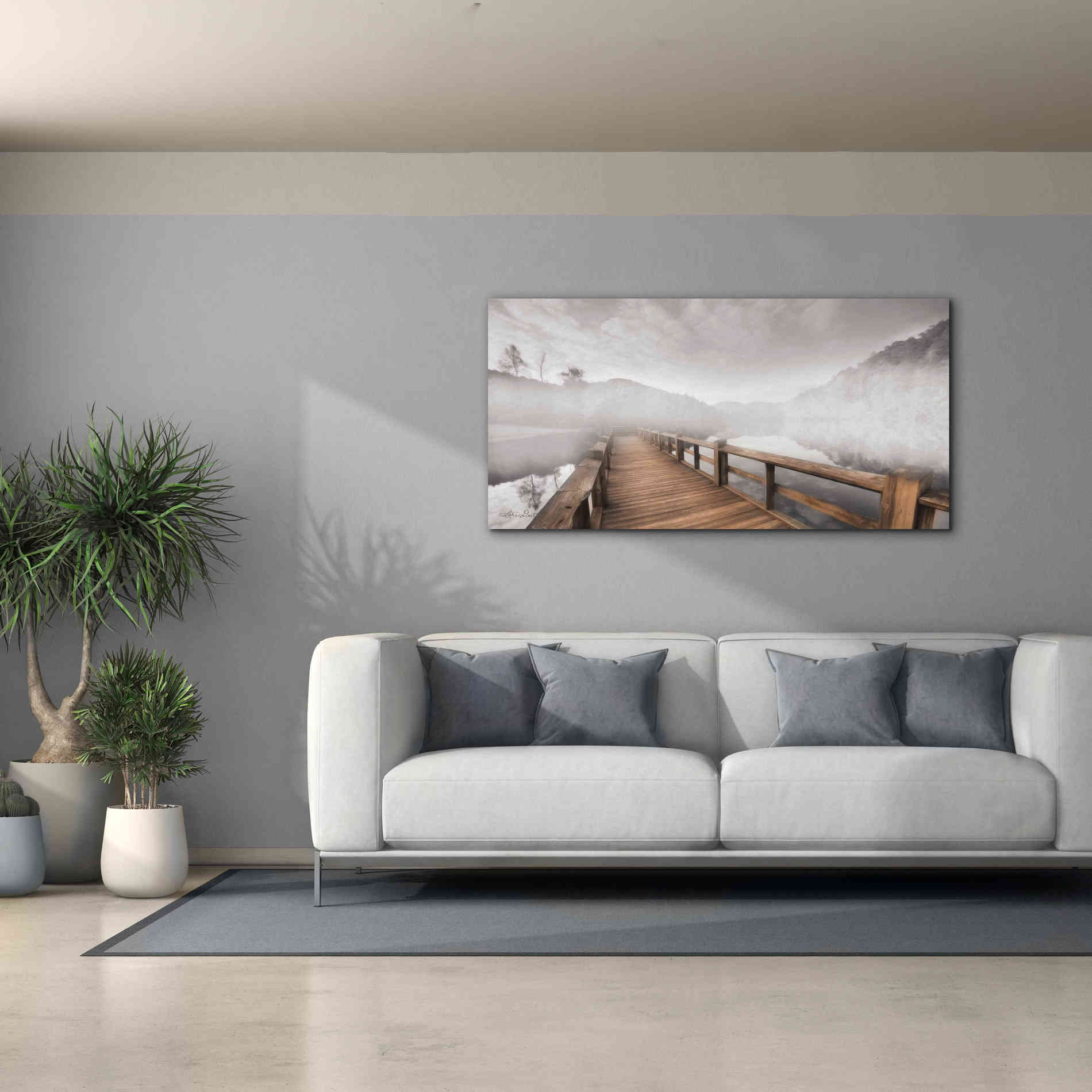 'Lake Cherokee Dock' by Lori Deiter, Canvas Wall Art,60 x 30