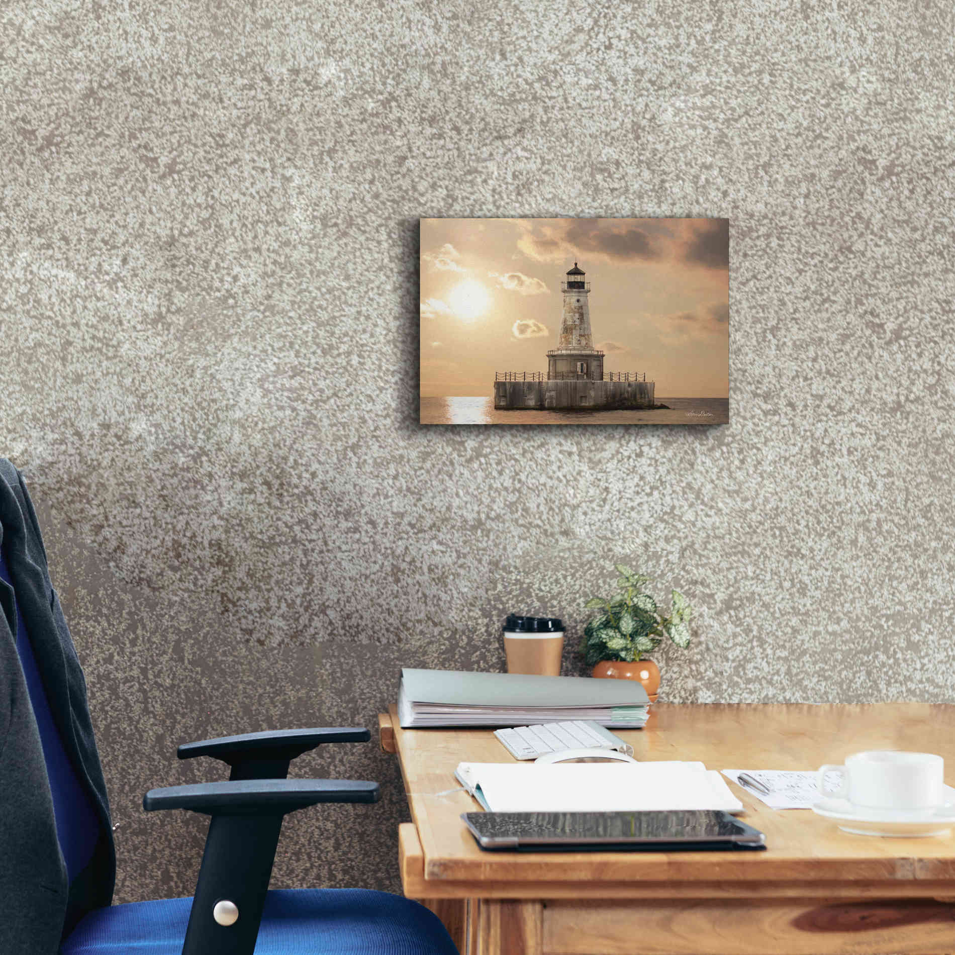 'Charity Shoal Lighthouse' by Lori Deiter, Canvas Wall Art,18 x 12