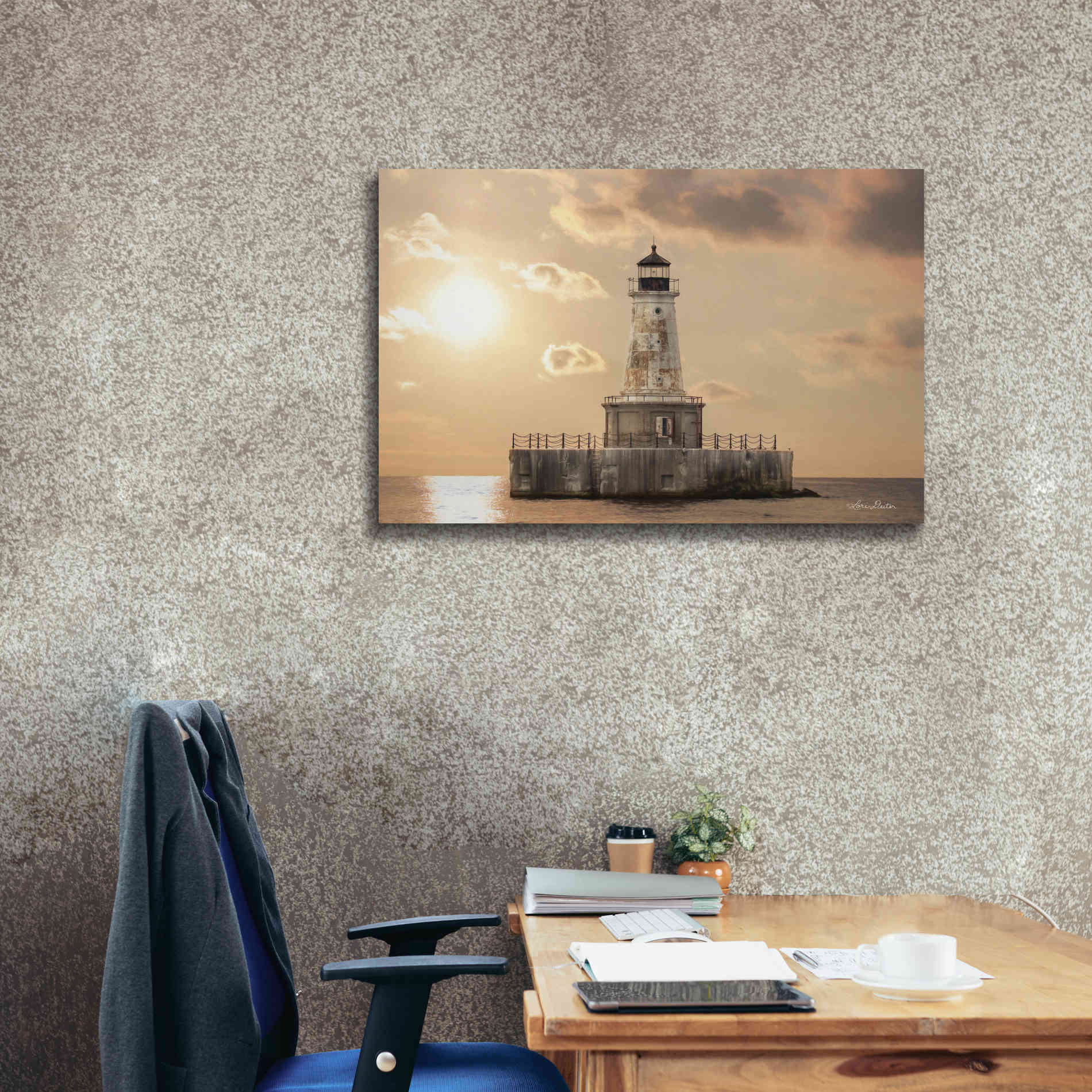 'Charity Shoal Lighthouse' by Lori Deiter, Canvas Wall Art,40 x 26